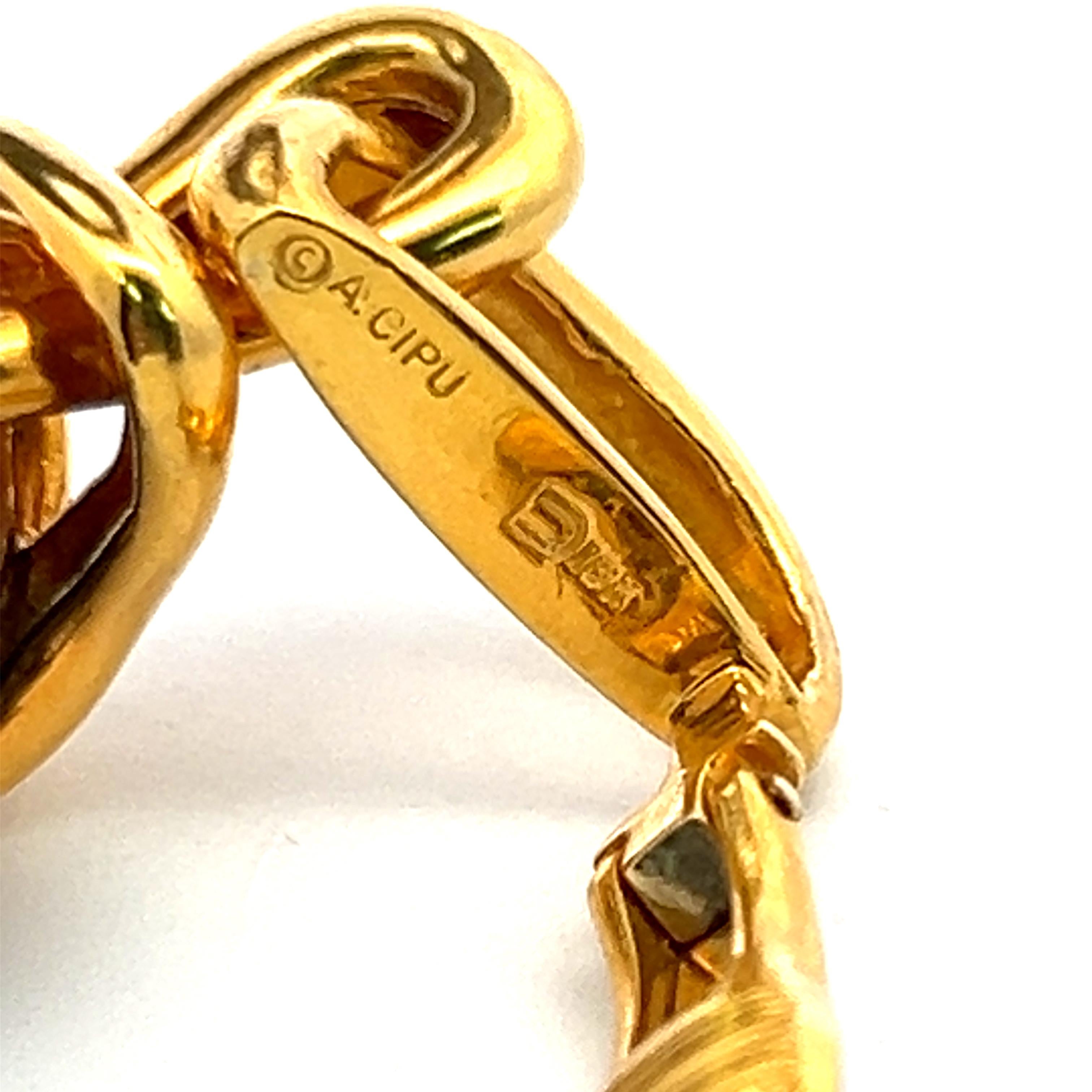 De las mujeres Pendientes de clip Cartier Cipullo Ojo de Tigre Oro Amarillo 18 Kilates en venta