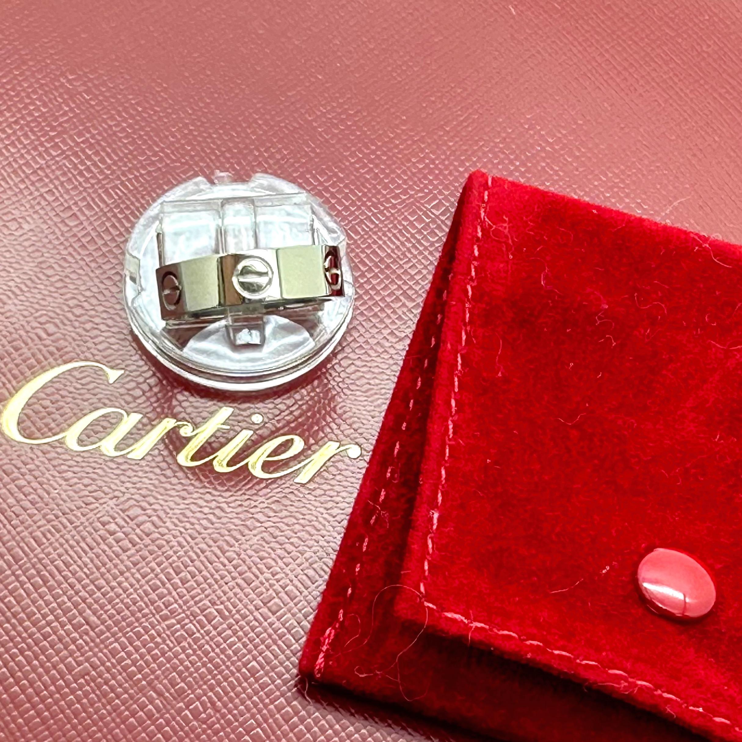 Cartier Circa 1996 Love Band Ring in 18k White Gold 5 mm In Good Condition For Sale In San Diego, CA
