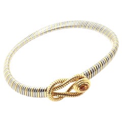 Cartier Citrine Gold Stainless Steel Hercules Knot Necklace