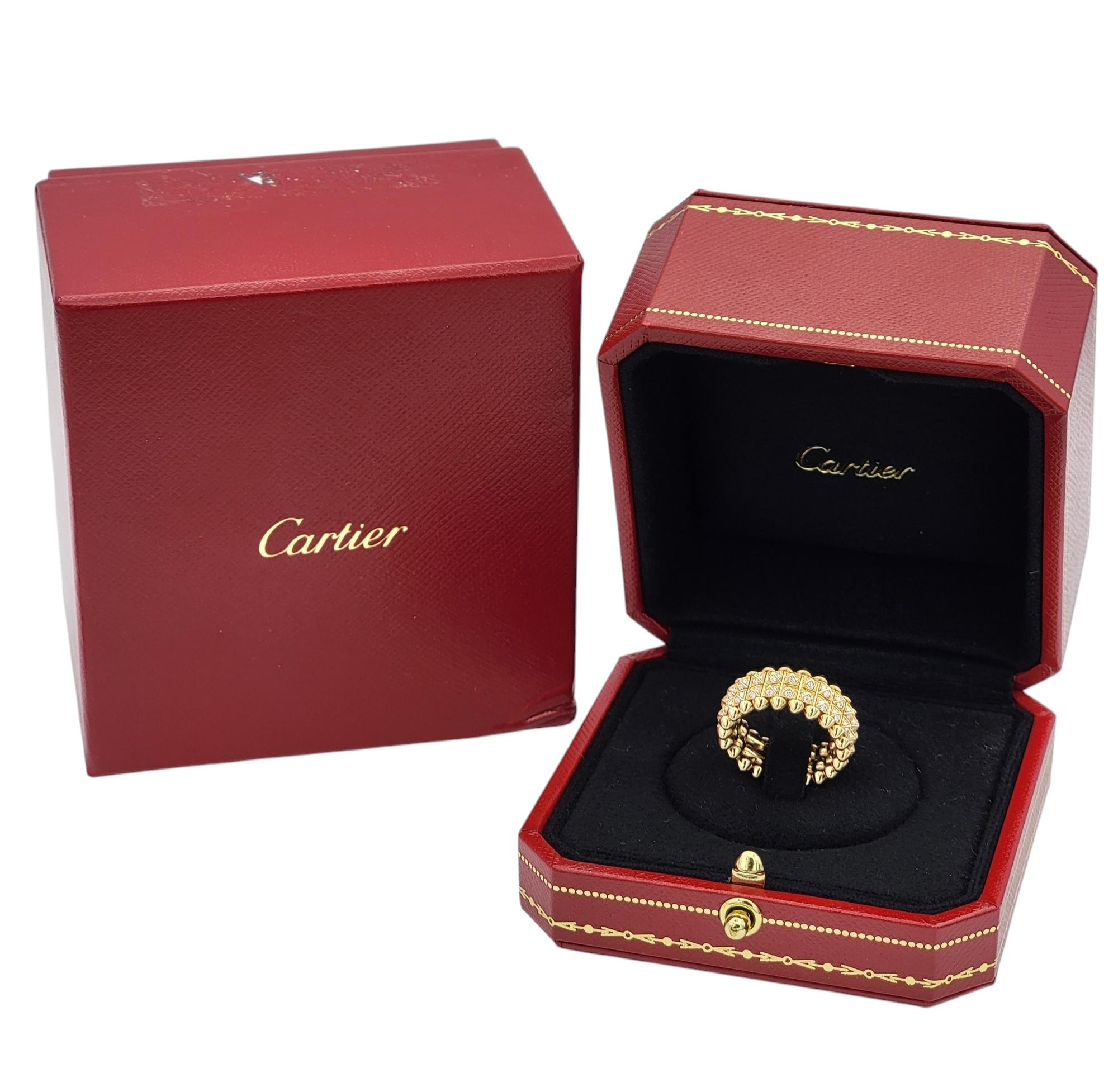 Cartier 'Clash De Cartier' Double Row Diamond Band Ring in 18 Karat Rose Gold For Sale 4