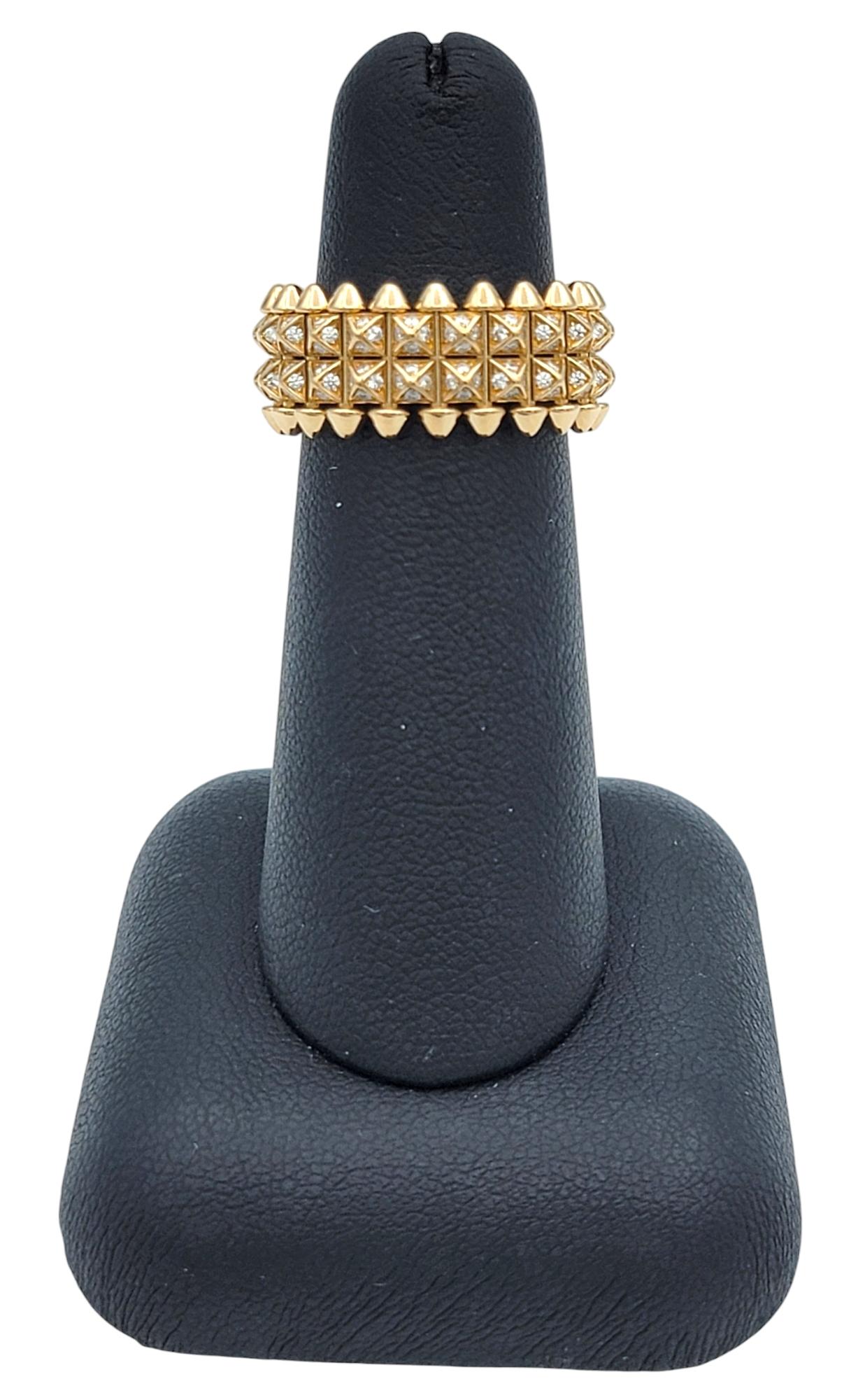 Women's or Men's Cartier 'Clash De Cartier' Double Row Diamond Band Ring in 18 Karat Rose Gold For Sale
