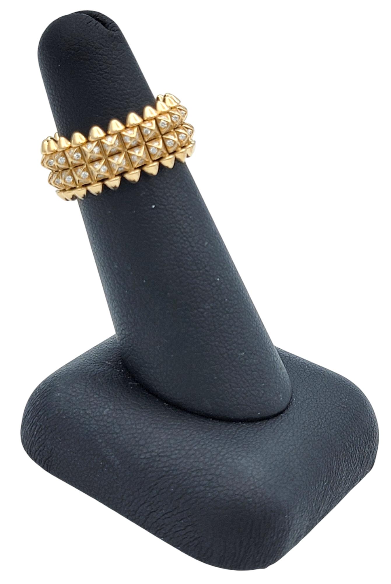Cartier 'Clash De Cartier' Double Row Diamond Band Ring in 18 Karat Rose Gold For Sale 1