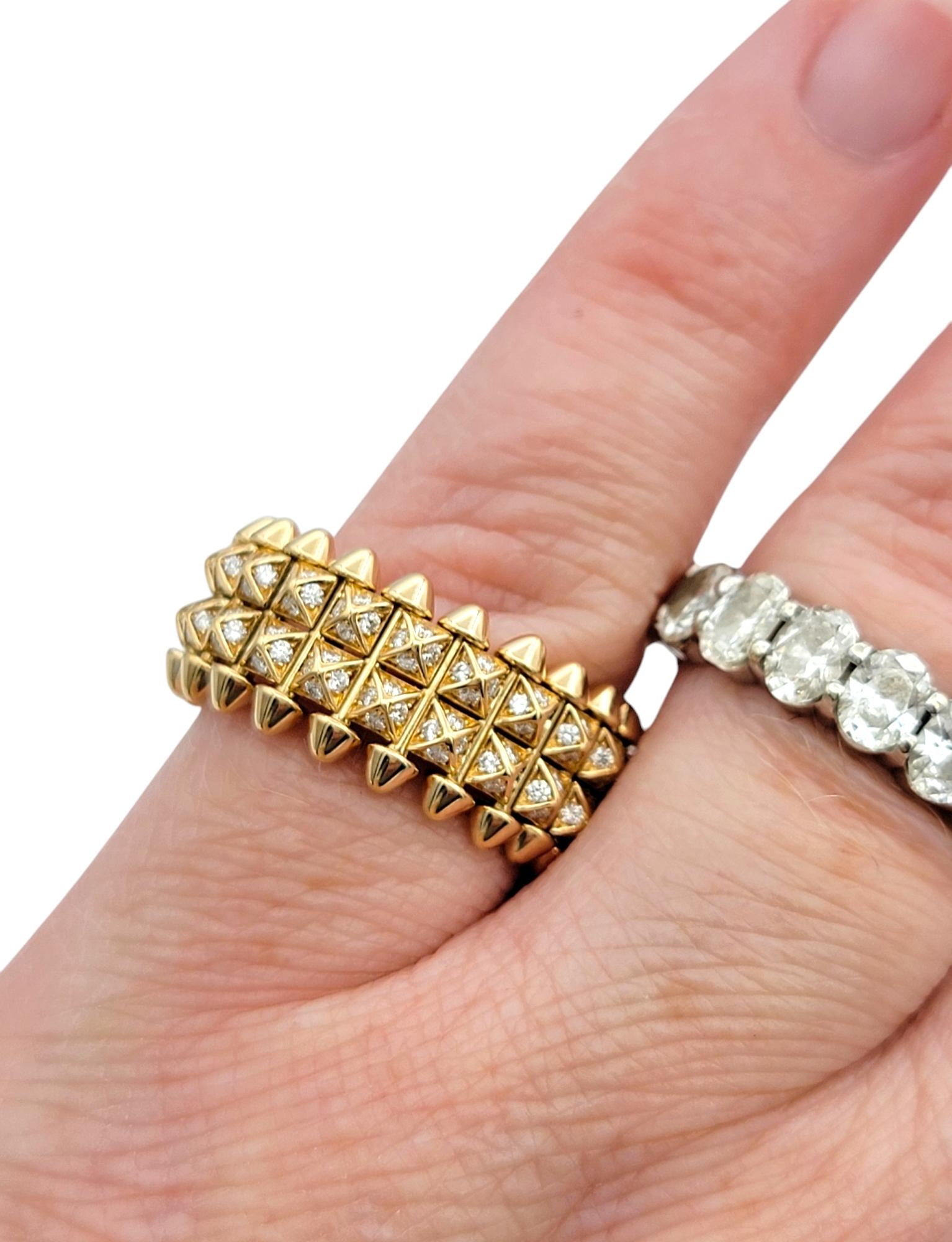 Cartier 'Clash De Cartier' Double Row Diamond Band Ring in 18 Karat Rose Gold For Sale 2