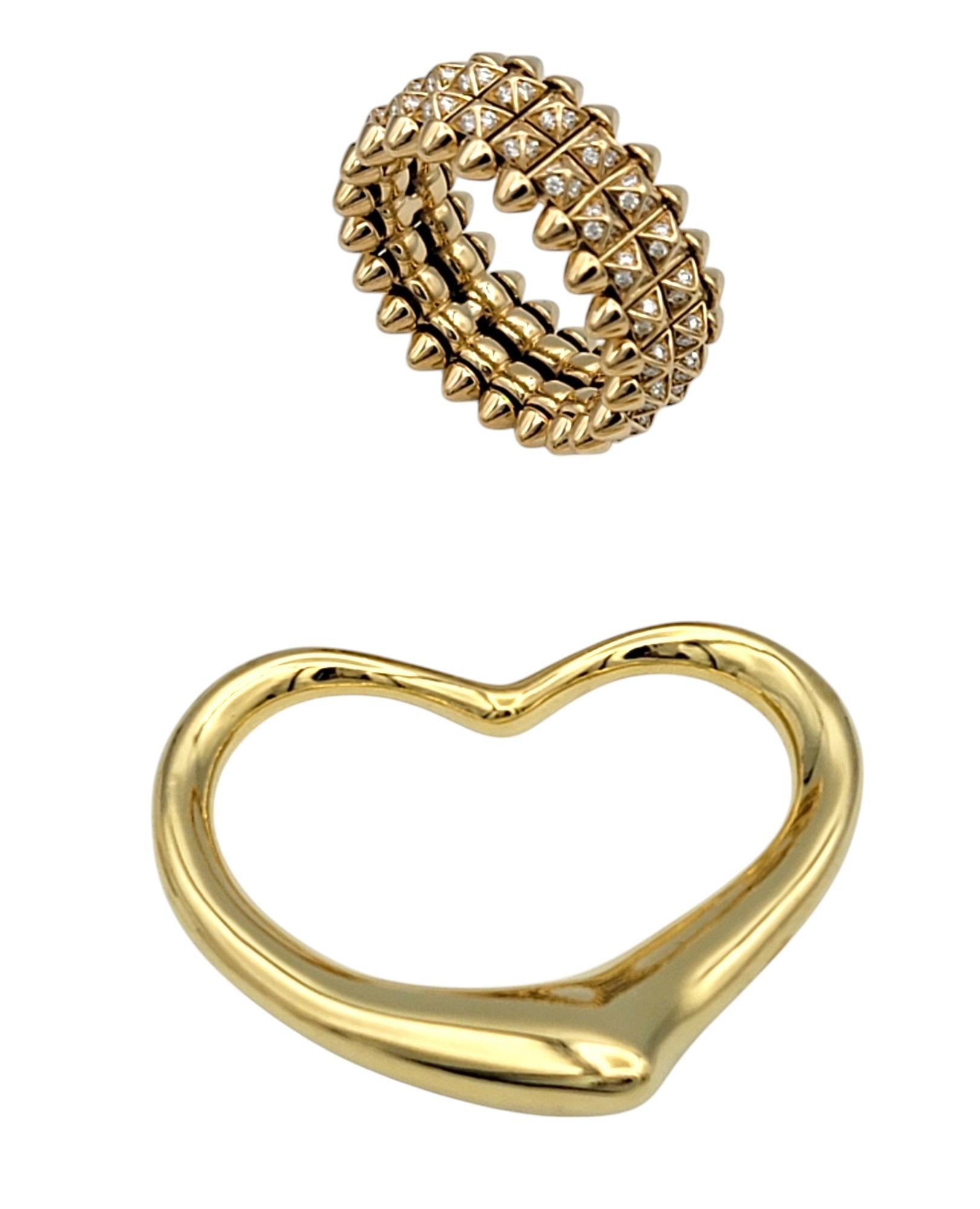 Cartier 'Clash De Cartier' Double Row Diamond Band Ring in 18 Karat Rose Gold For Sale 3