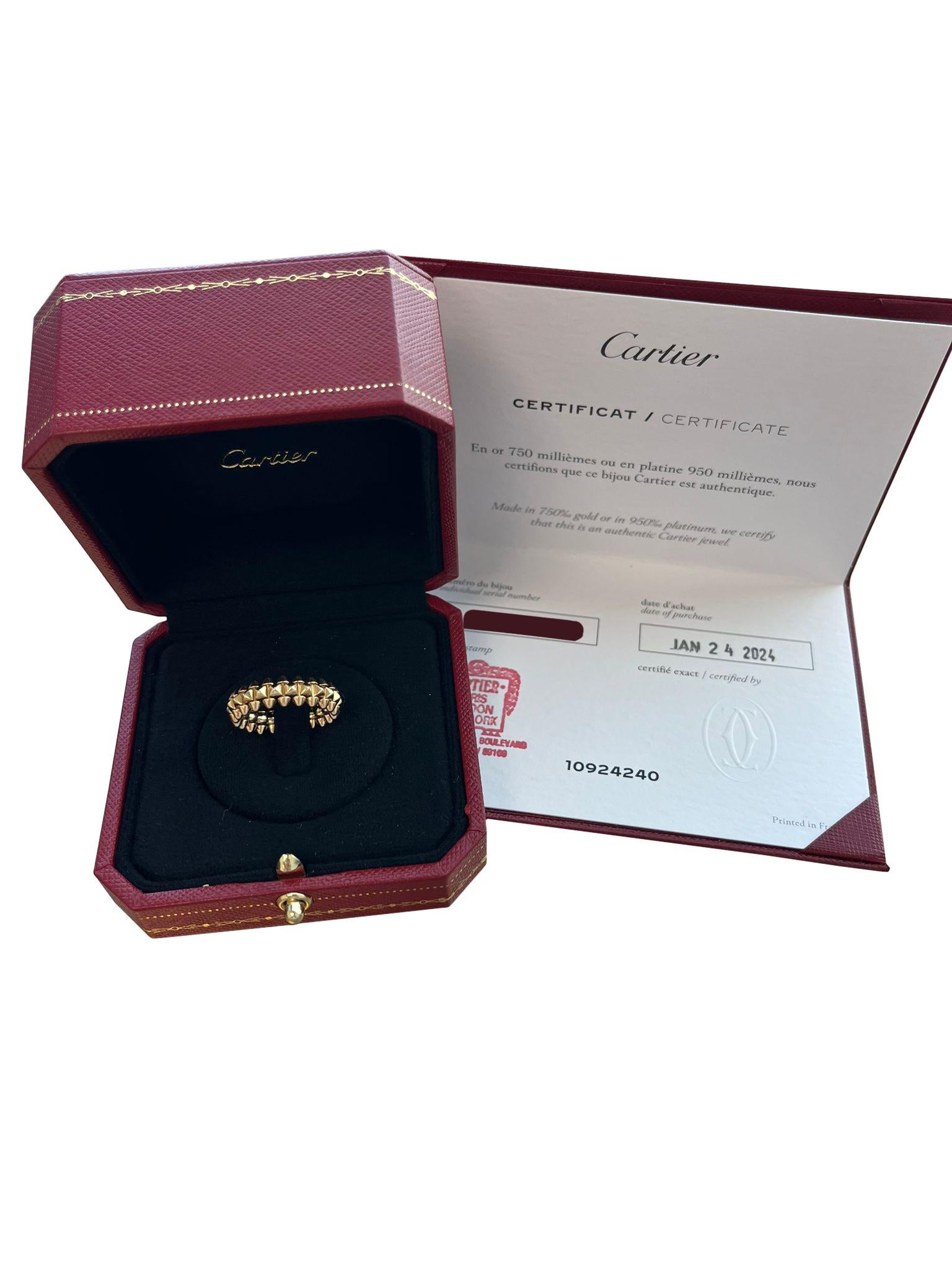 Cartier Clash De Cartier Ring Small Model 18K Yellow Gold Size 51 In New Condition For Sale In Aventura, FL