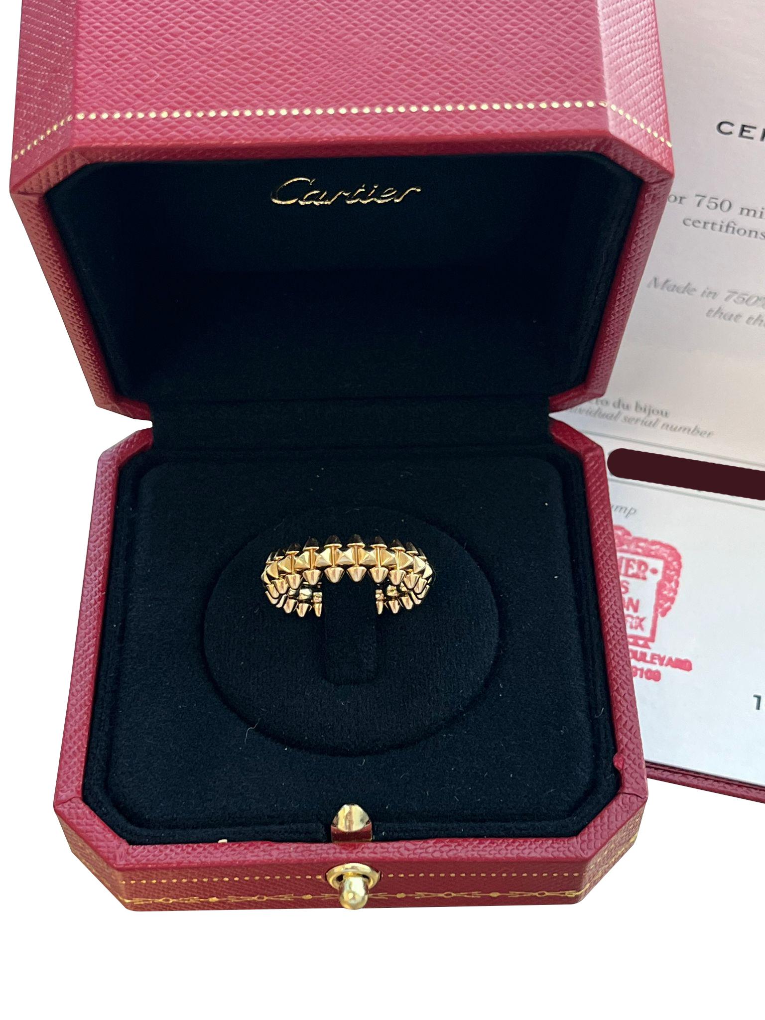 Women's Cartier Clash De Cartier Ring Small Model 18K Yellow Gold Size 51 For Sale
