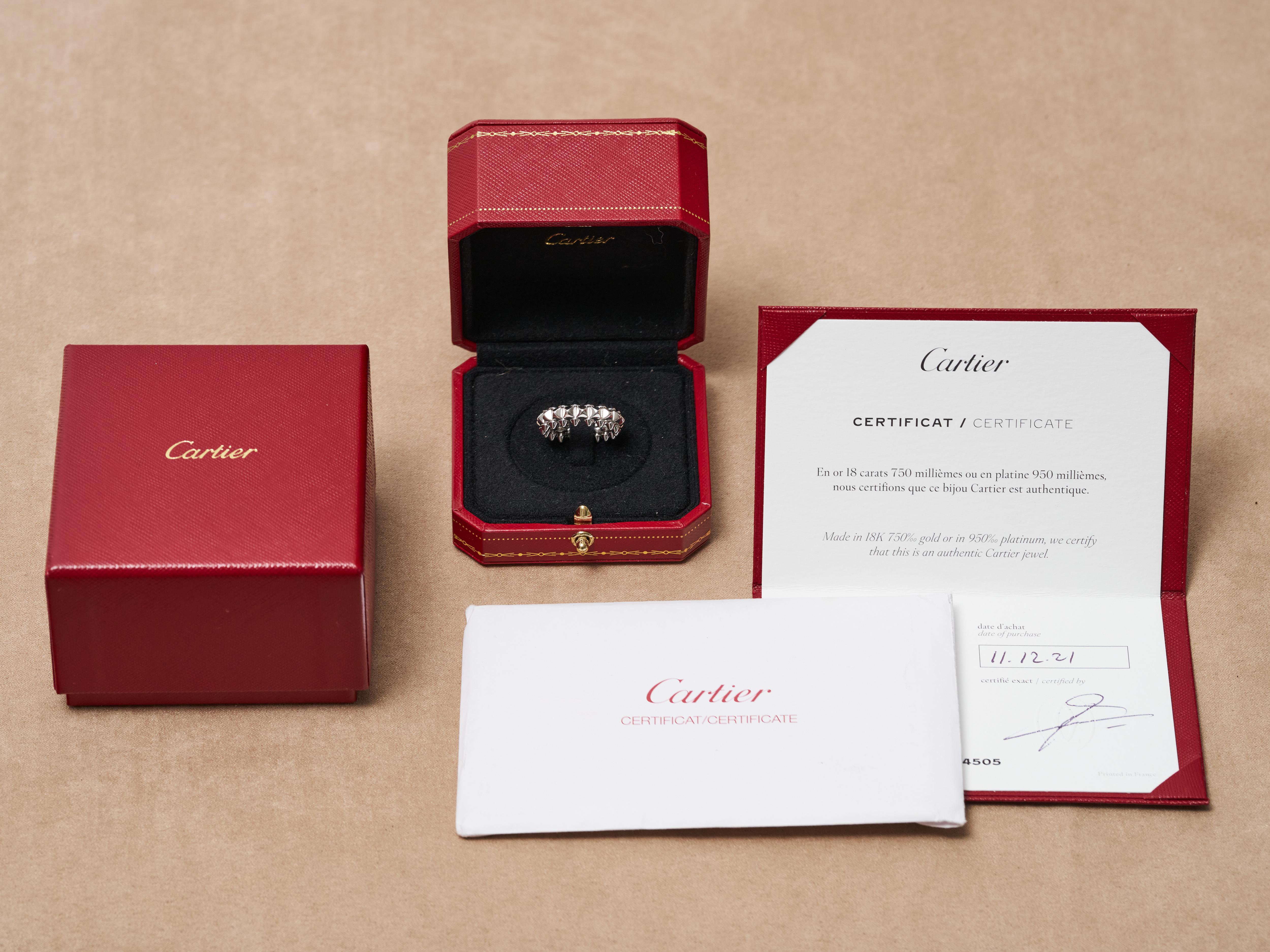 Cartier Clash Medium Weißgold Ring Größe O 55 Box & Zertifikat im Angebot 9