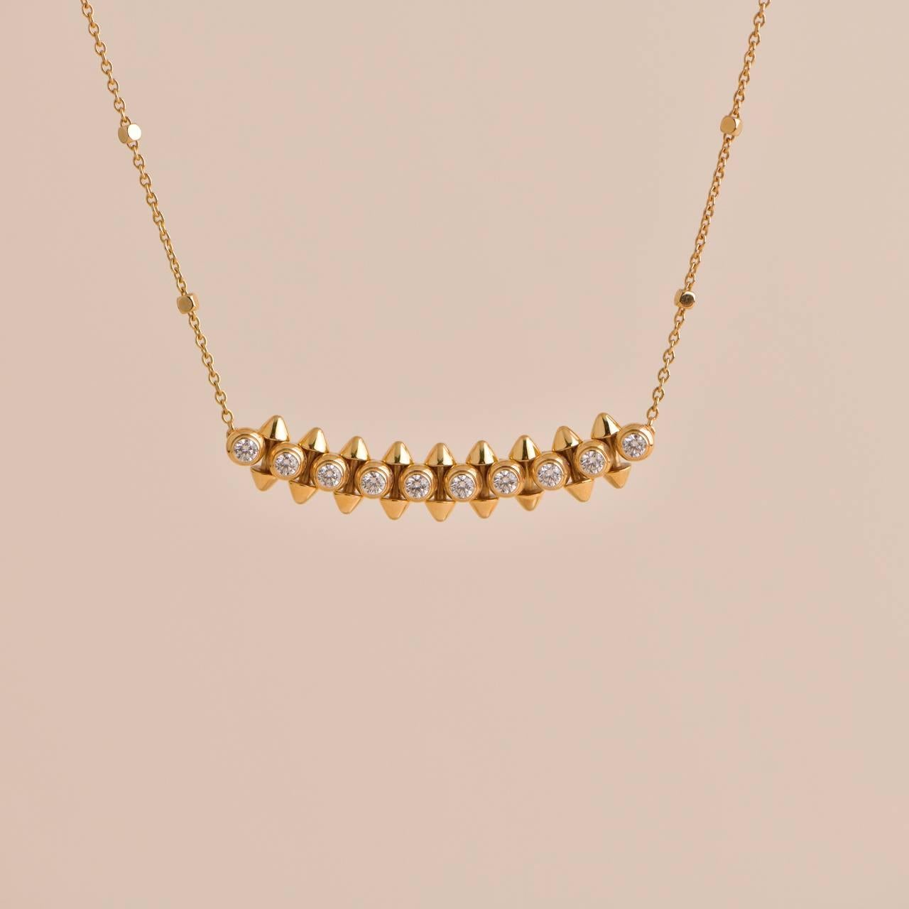 Women's Cartier Clash Necklace Diamonds Rose Gold Necklace For Sale