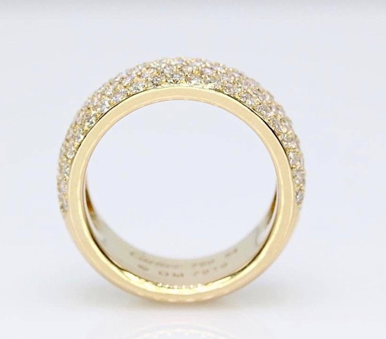 Cartier Klassischer fünfreihiger Diamant-Pavé-Ehering aus 18 Karat Gold 2,00 TCW im Angebot 6