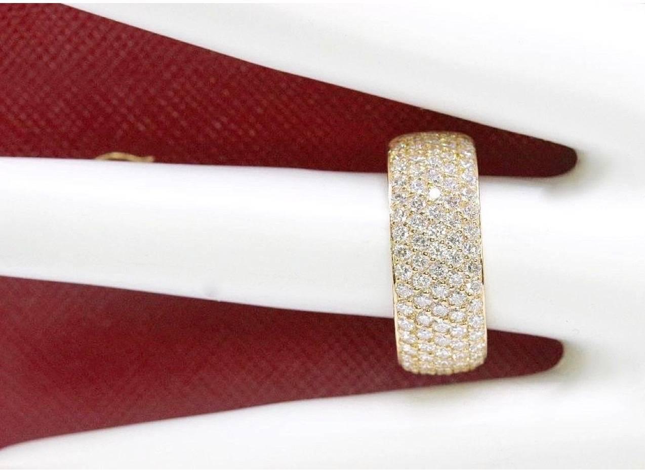 Cartier Klassischer fünfreihiger Diamant-Pavé-Ehering aus 18 Karat Gold 2,00 TCW für Damen oder Herren im Angebot