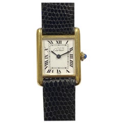 Cartier Classic Ladies Vermeil Tank Mechanical Wrist Watch