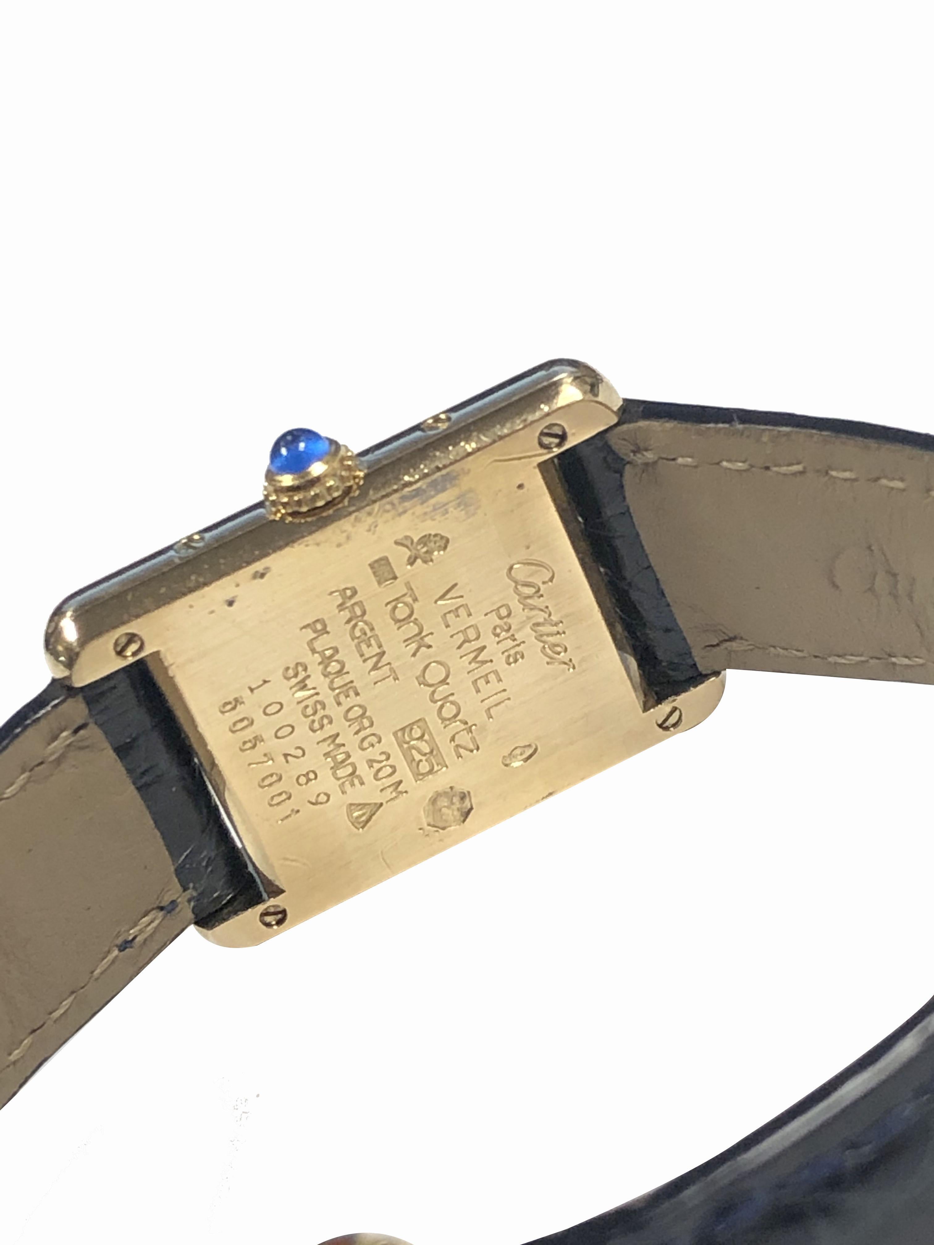 cartier tank vermeil quartz