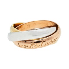 Cartier Classic Les Must De Trinity 18K Three Tone Gold Ring Size 49