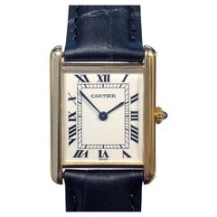 Vintage Cartier Classic Louis Cartier Yellow Gold Tank Wrist Watch