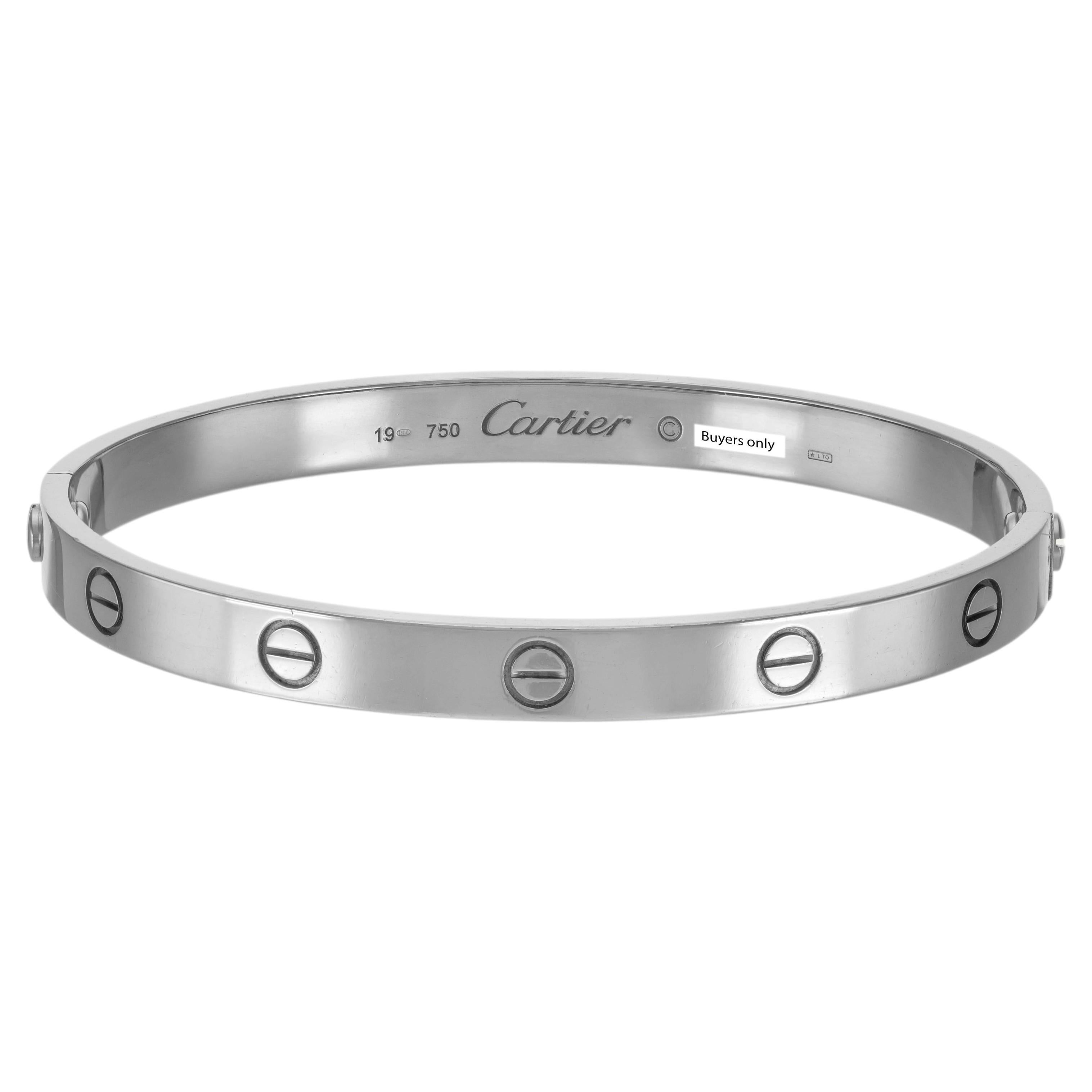 Pulsera Cartier Classic Love de Oro Blanco Talla 19