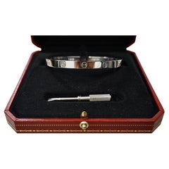 Cartier Classic Love Bracelet in White Gold Size 20 with Box & Papers B6067620