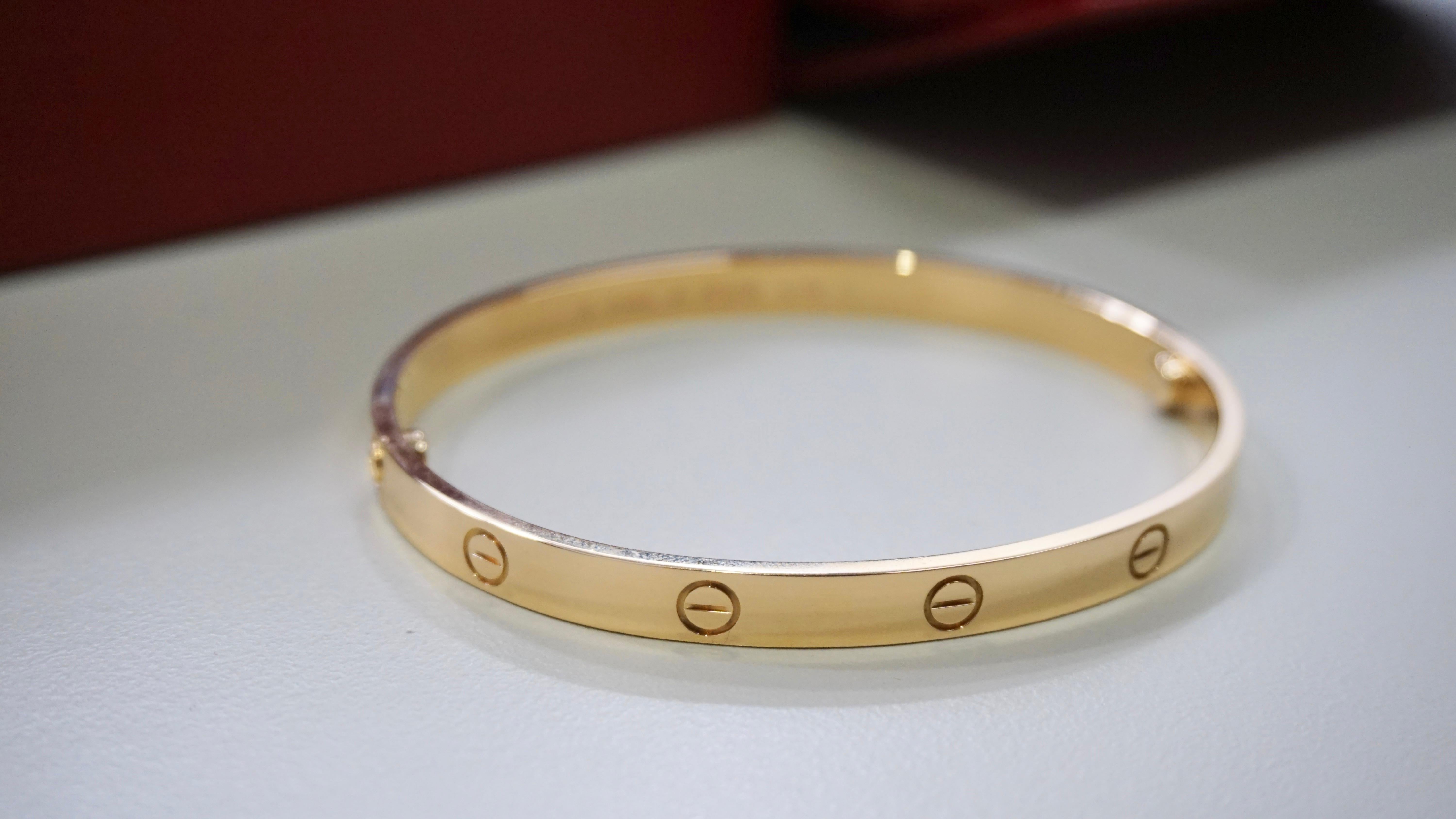 Cartier Bracciale Classico dell'Amore in oro giallo misura 20 con scatola e documenti B6067520 in vendita 6