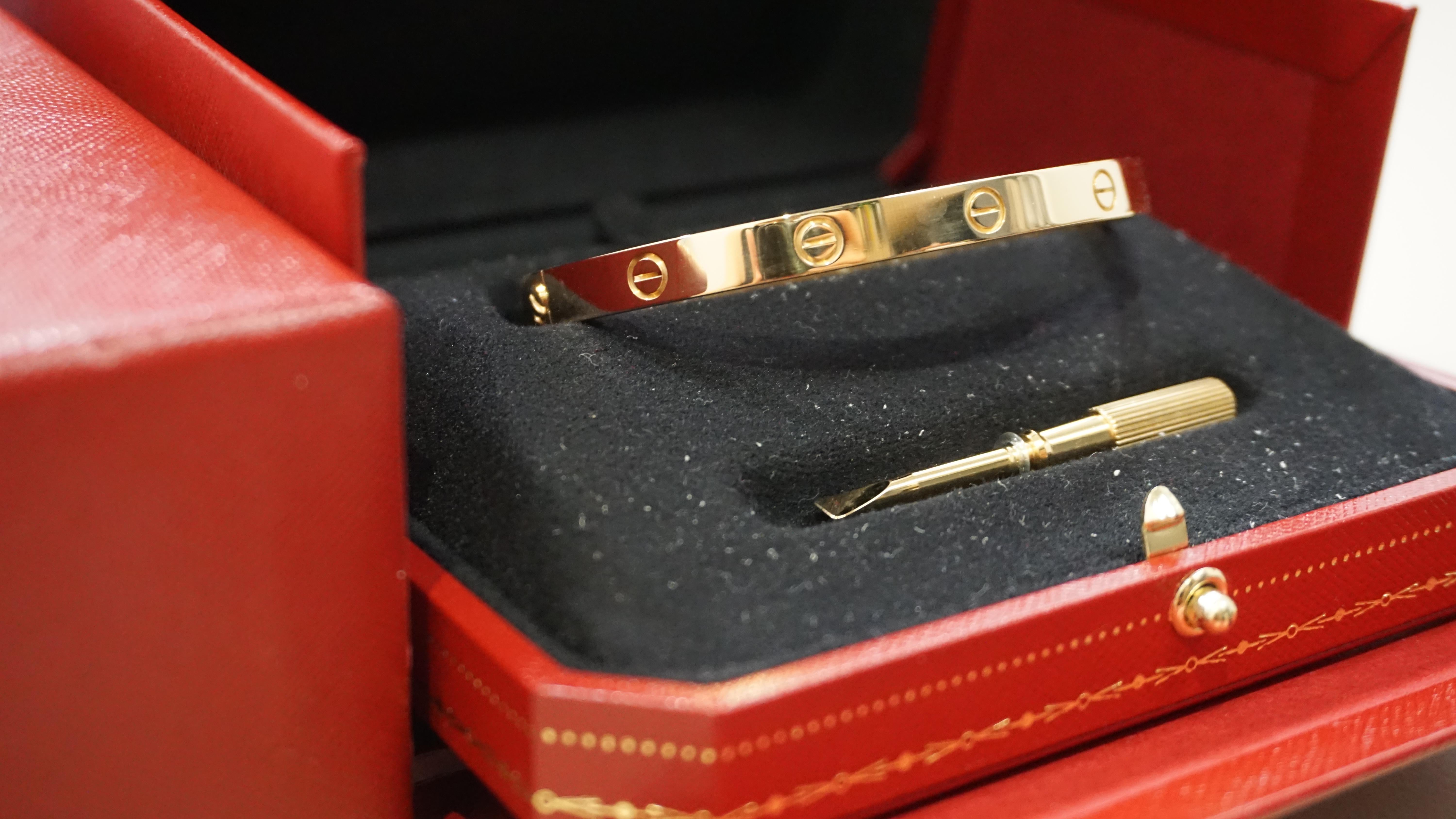 Cartier Bracciale Classico dell'Amore in oro giallo misura 20 con scatola e documenti B6067520 in vendita 7