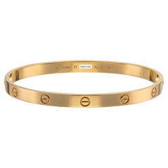 Cartier Classic Love Bracelet in Yellow Gold Size 21 box and certificate