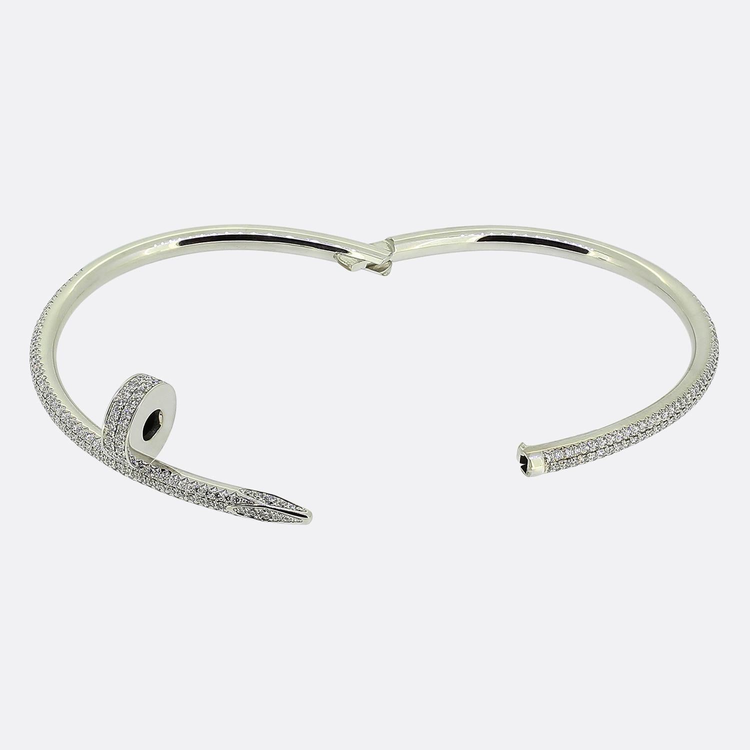 da uomo o donna Cartier Modello Classico Juste Un Clou Bangle Diamante Taglia 17 in vendita