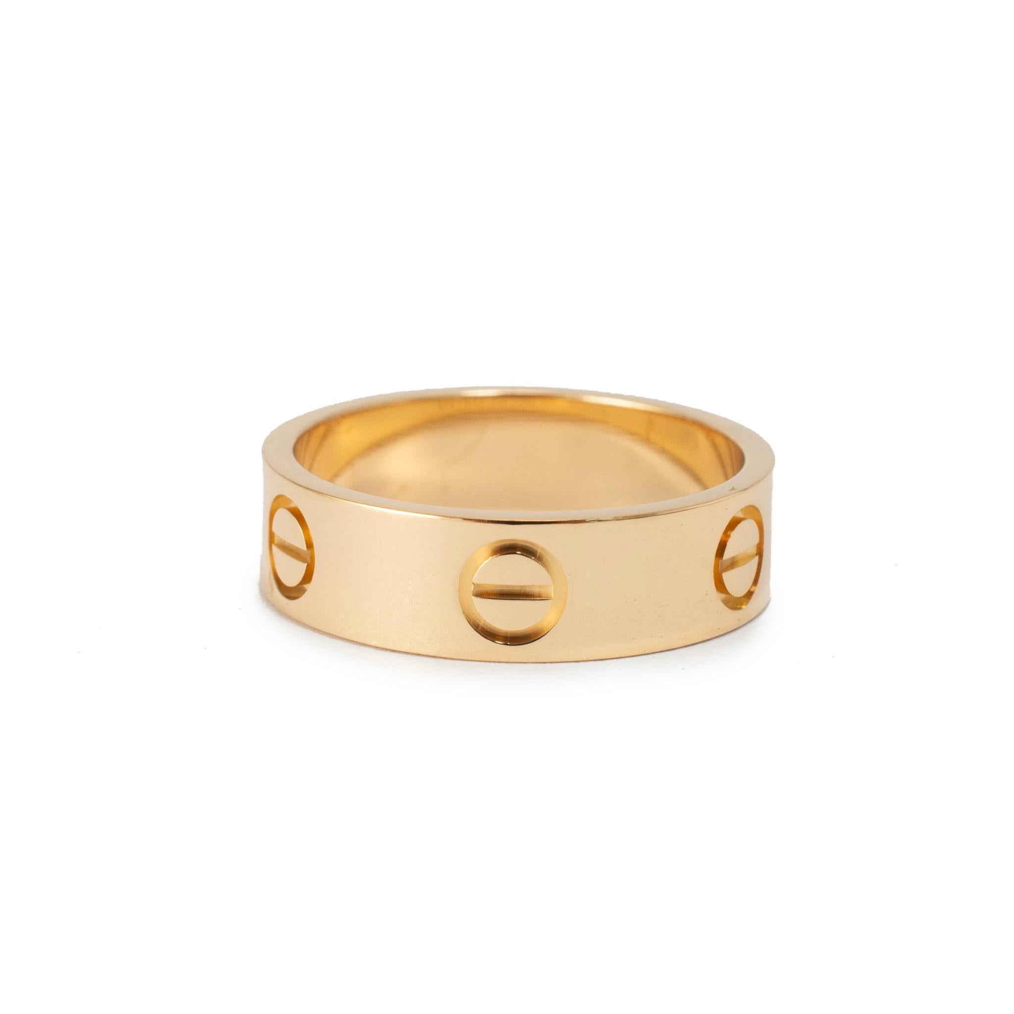 Cartier Classic Model Love Anello nuziale in oro giallo 18K in vendita 1