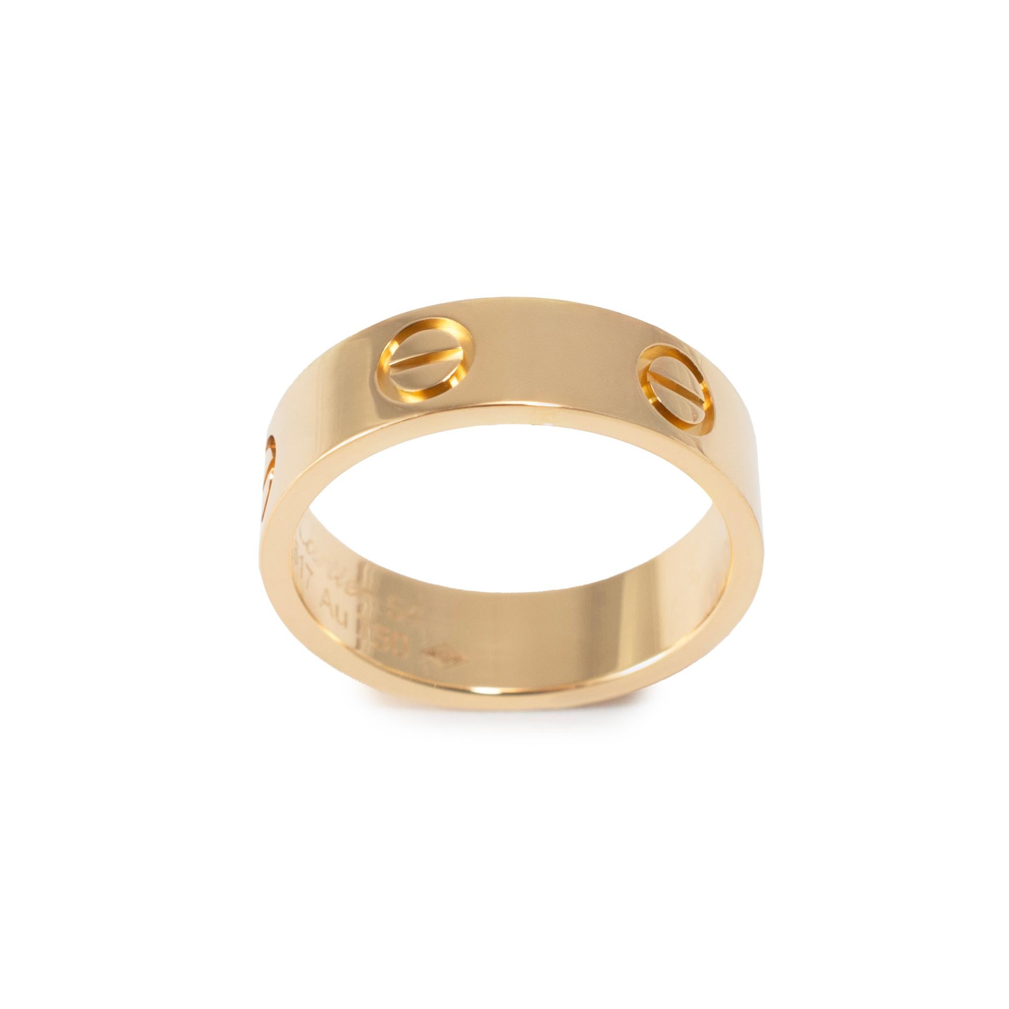 Cartier Classic Model Love Anello nuziale in oro giallo 18K in vendita 2