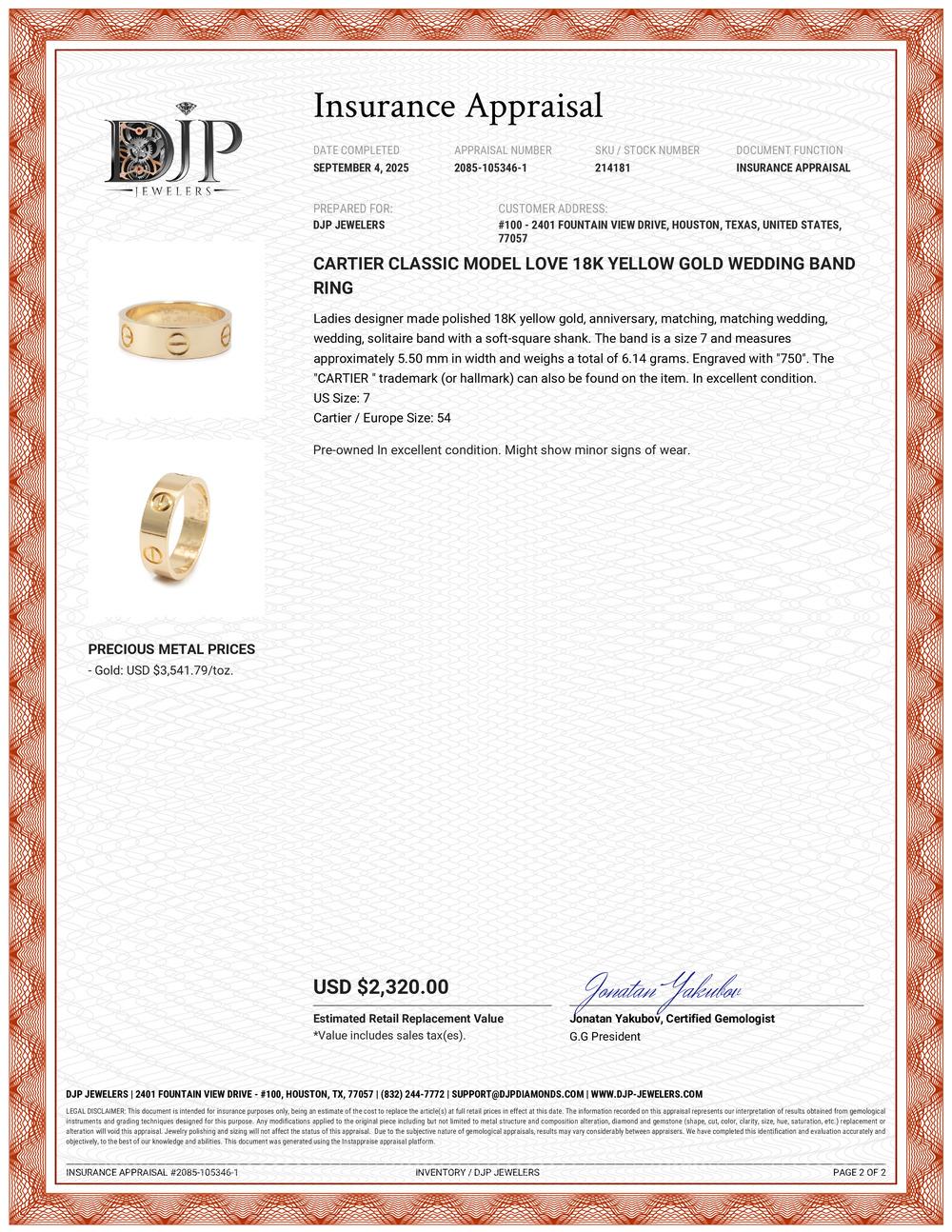 Cartier Classic Model Love Anello nuziale in oro giallo 18K in vendita 5