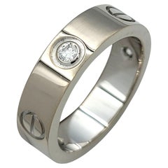 Anello Cartier Classic Model Love Band con 3 diamanti in oro bianco 18 carati