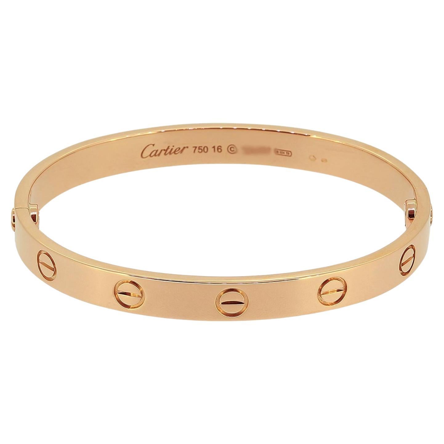 Cartier Modello Classico LOVE Bangle Misura 16 in vendita