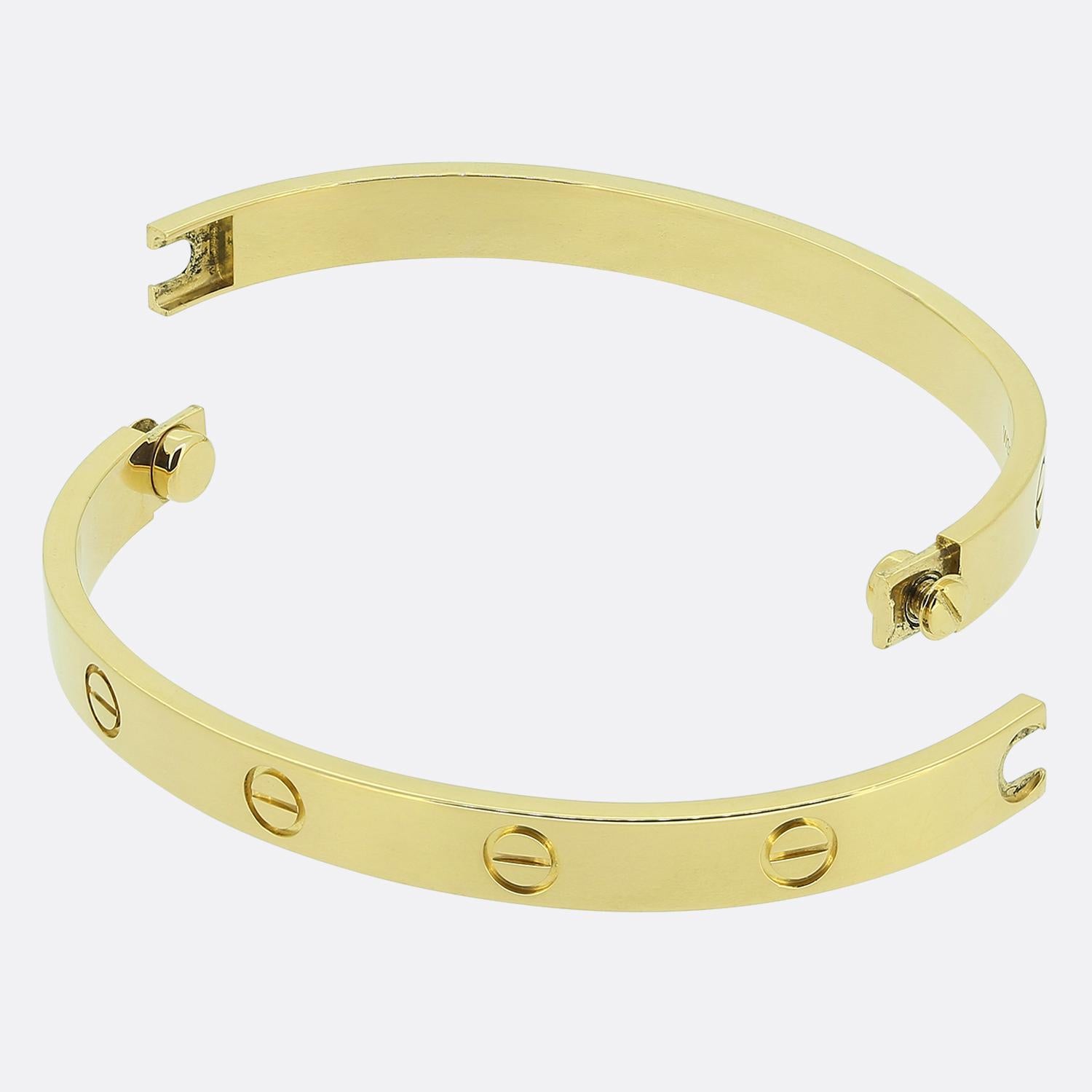 Cartier Classic Model LOVE Armreif Größe 18 im Zustand „Hervorragend“ im Angebot in London, GB