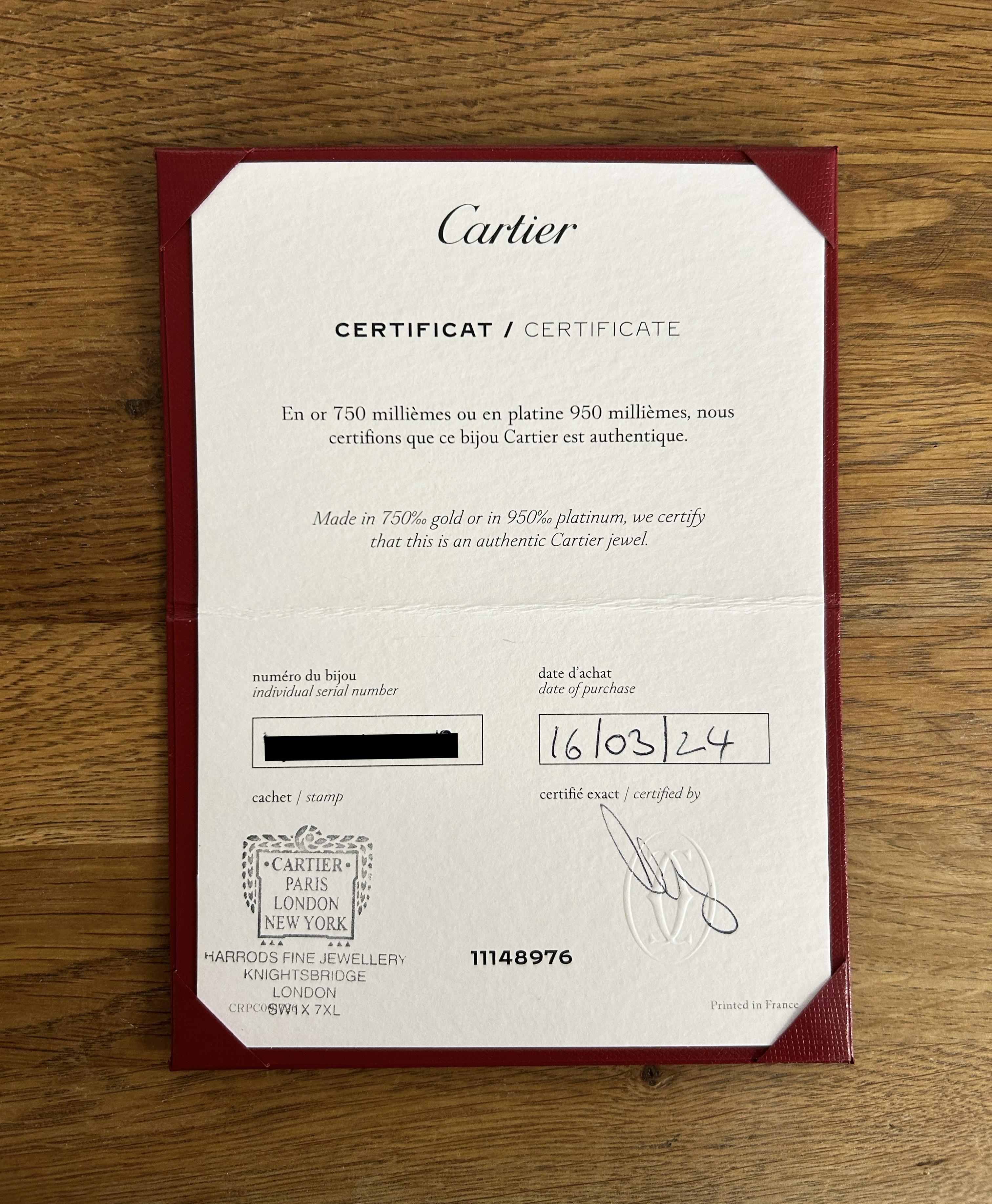 Cartier Classic Model LOVE Armreif Größe 18 für Damen oder Herren im Angebot