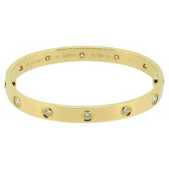 Cartier Classic Model Ten Diamond LOVE Bangle Size 16