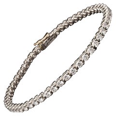 Cartier Classic Round Brilliant Diamond and Platinum Line Bracelet Circa 1960's