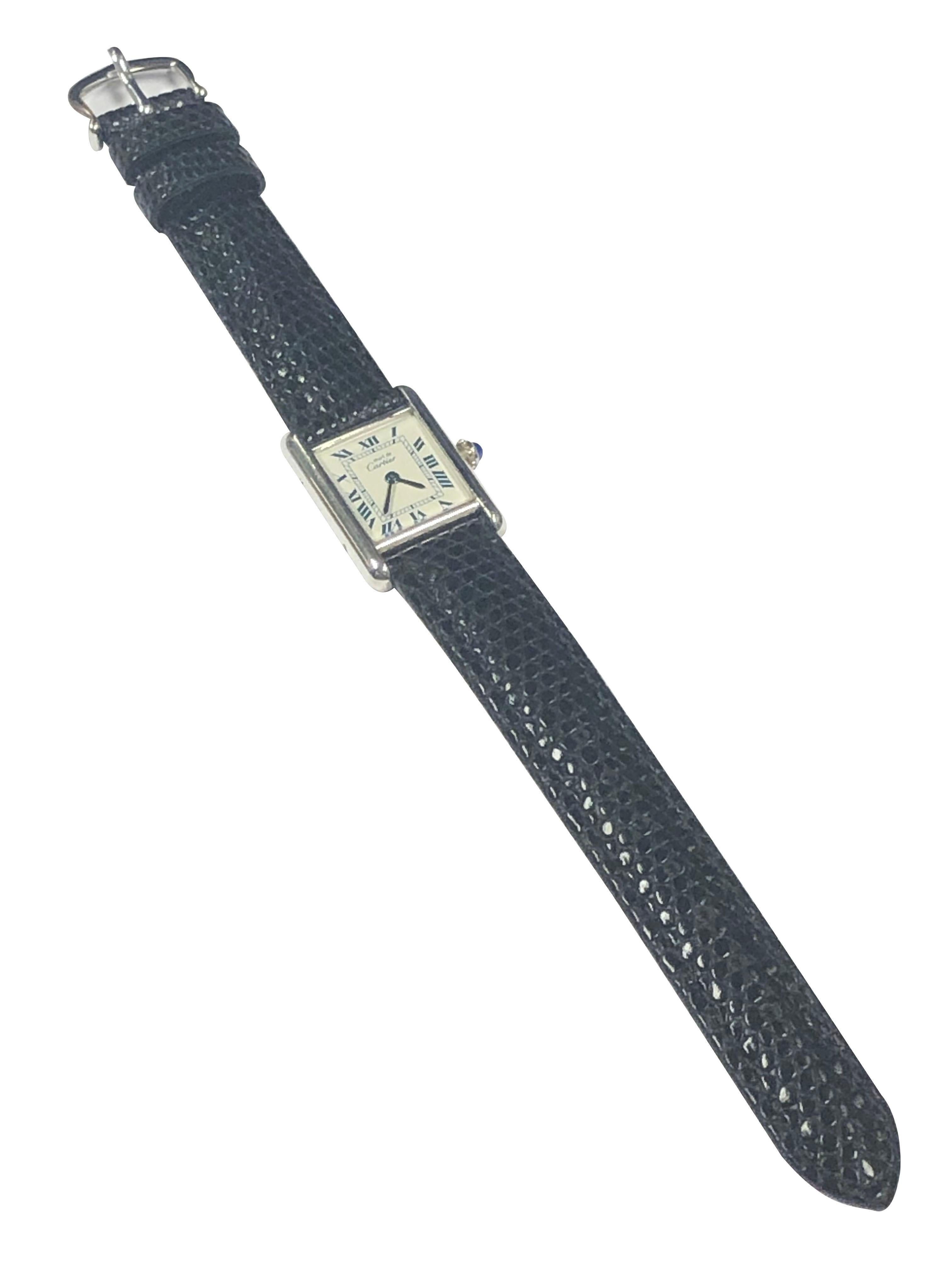 Cartier Classic Tank .925 Sterling Ladies Quartz Wrist Watch 1