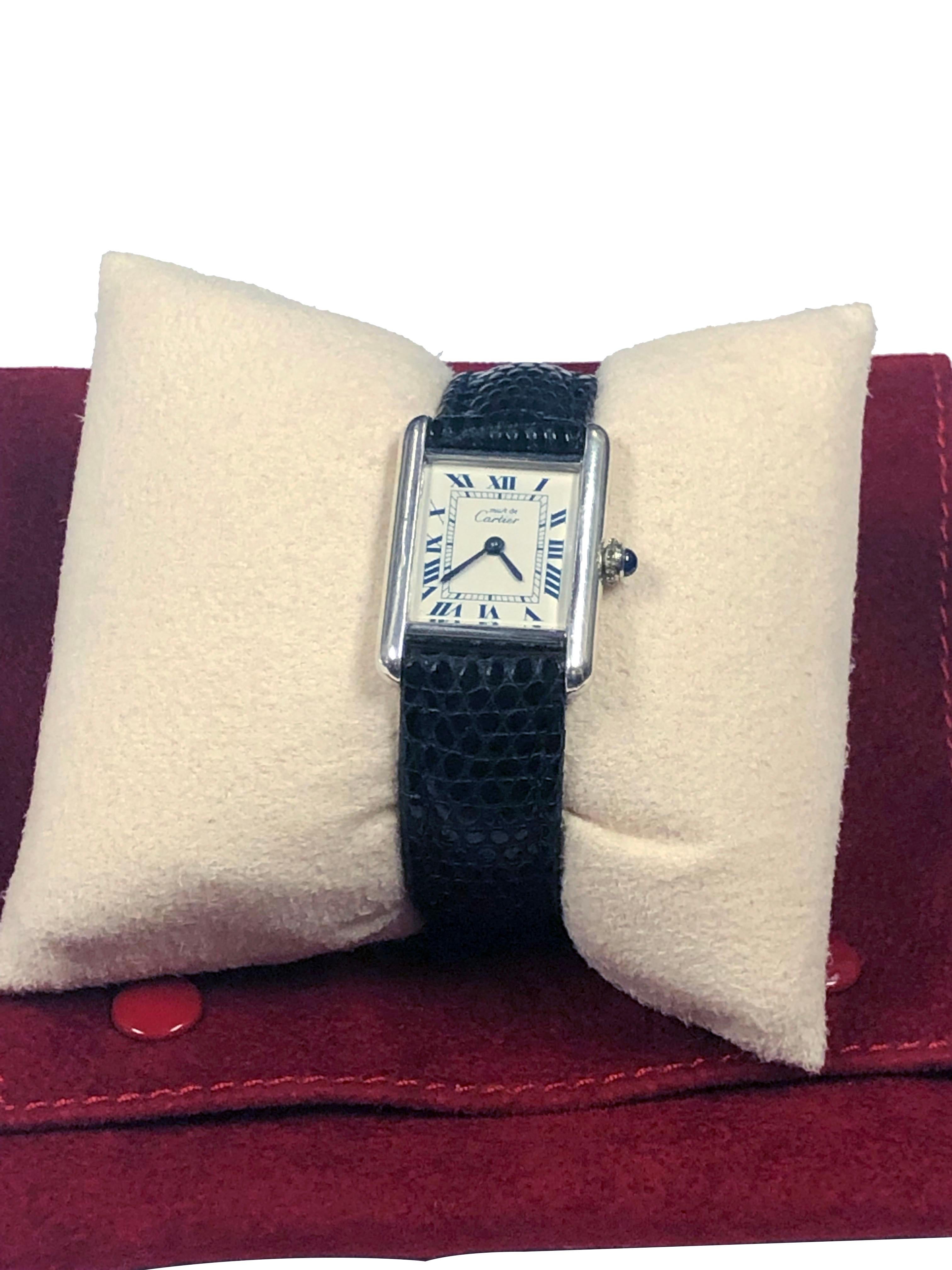 Cartier Classic Tank .925 Sterling Ladies Quartz Wrist Watch 2