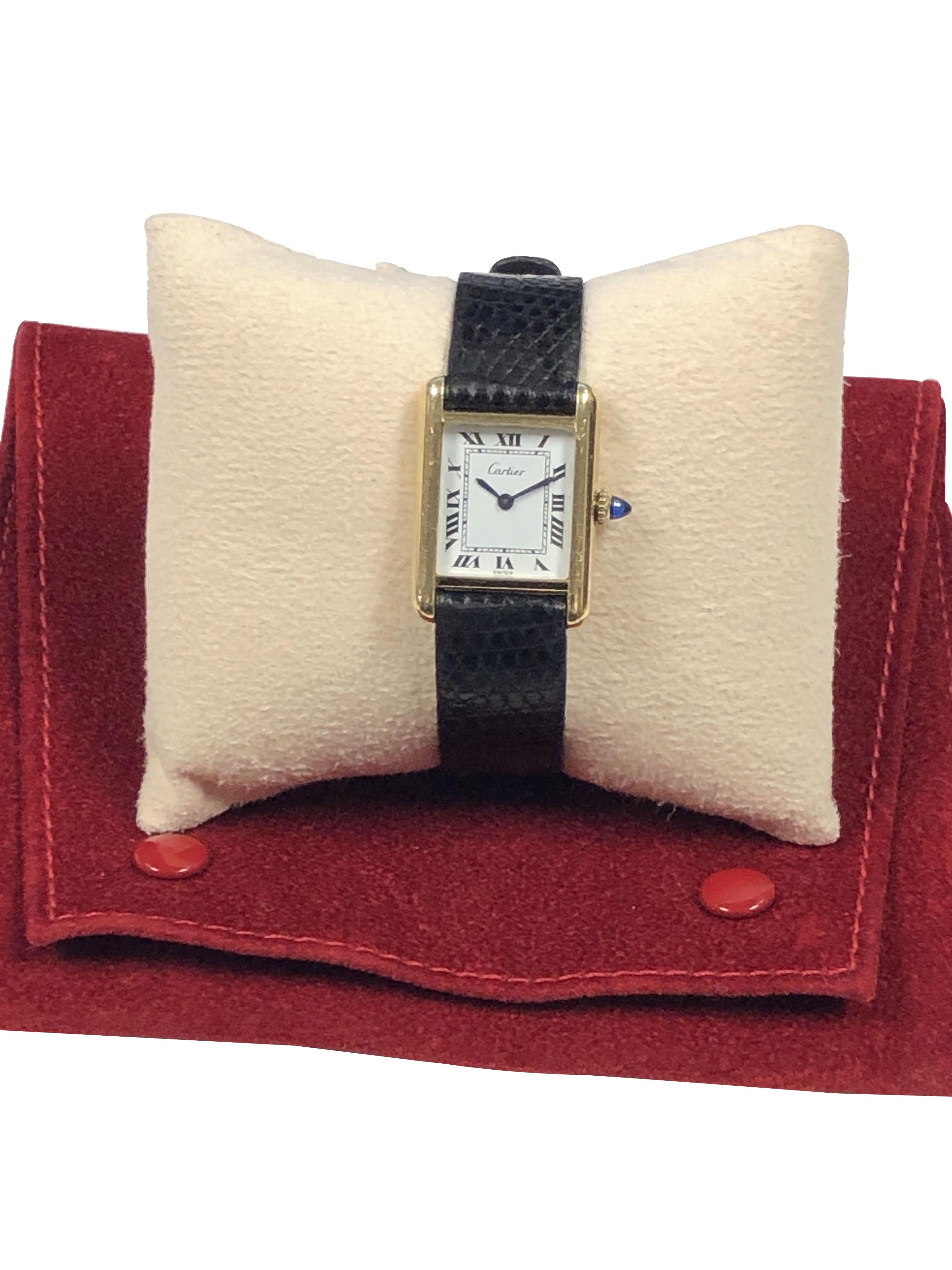 Women's Cartier Classic Tank Ladies Gold Plate Mechanical Wrist Watch