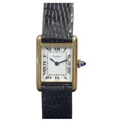 Retro Cartier Classic Tank Ladies Gold Plate Mechanical Wrist Watch