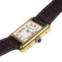 Cartier Classic Tank Vermeil Ladies Mechanical Wristwatch