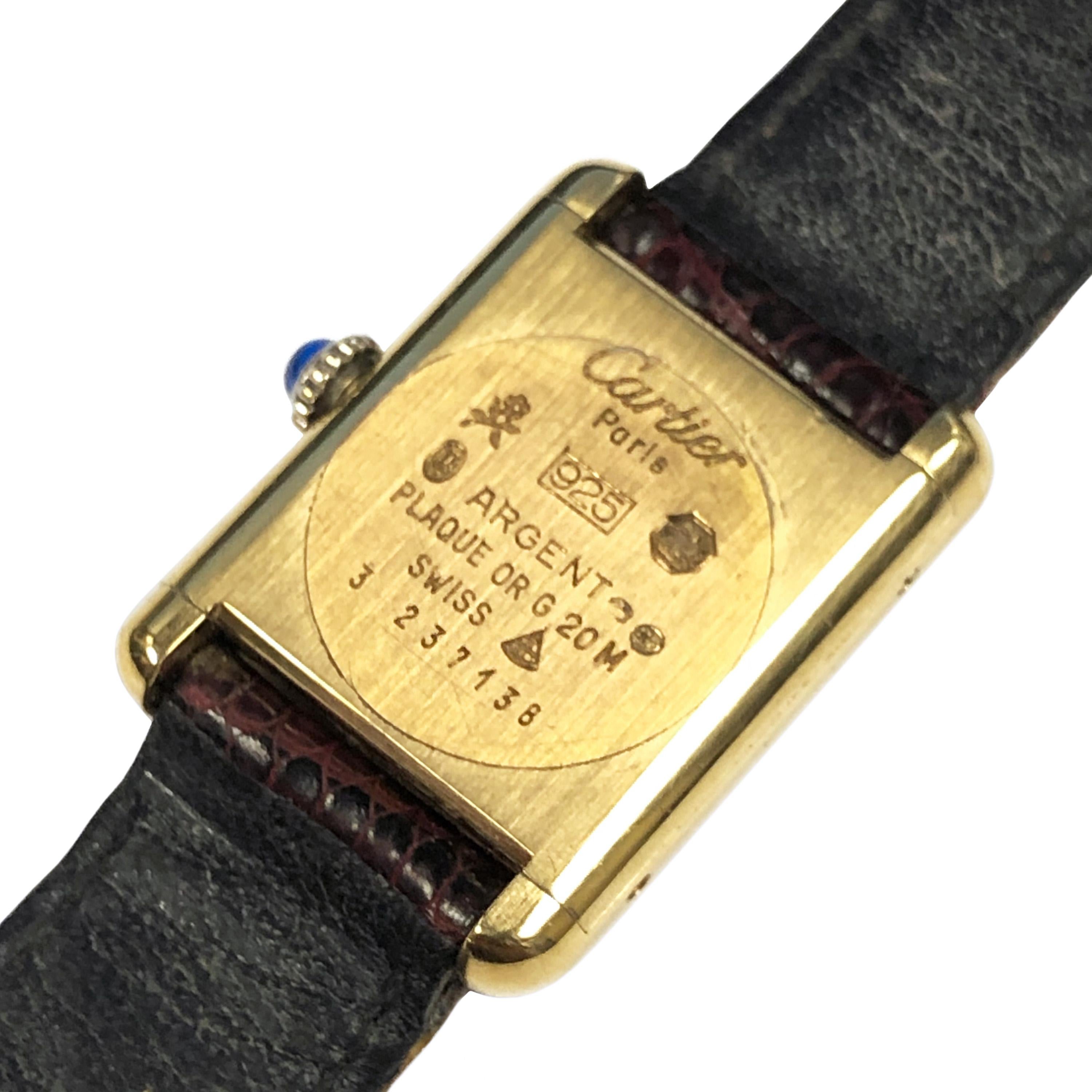 Women's Cartier Classic Tank Vermeil Ladies Mechanical Wristwatch