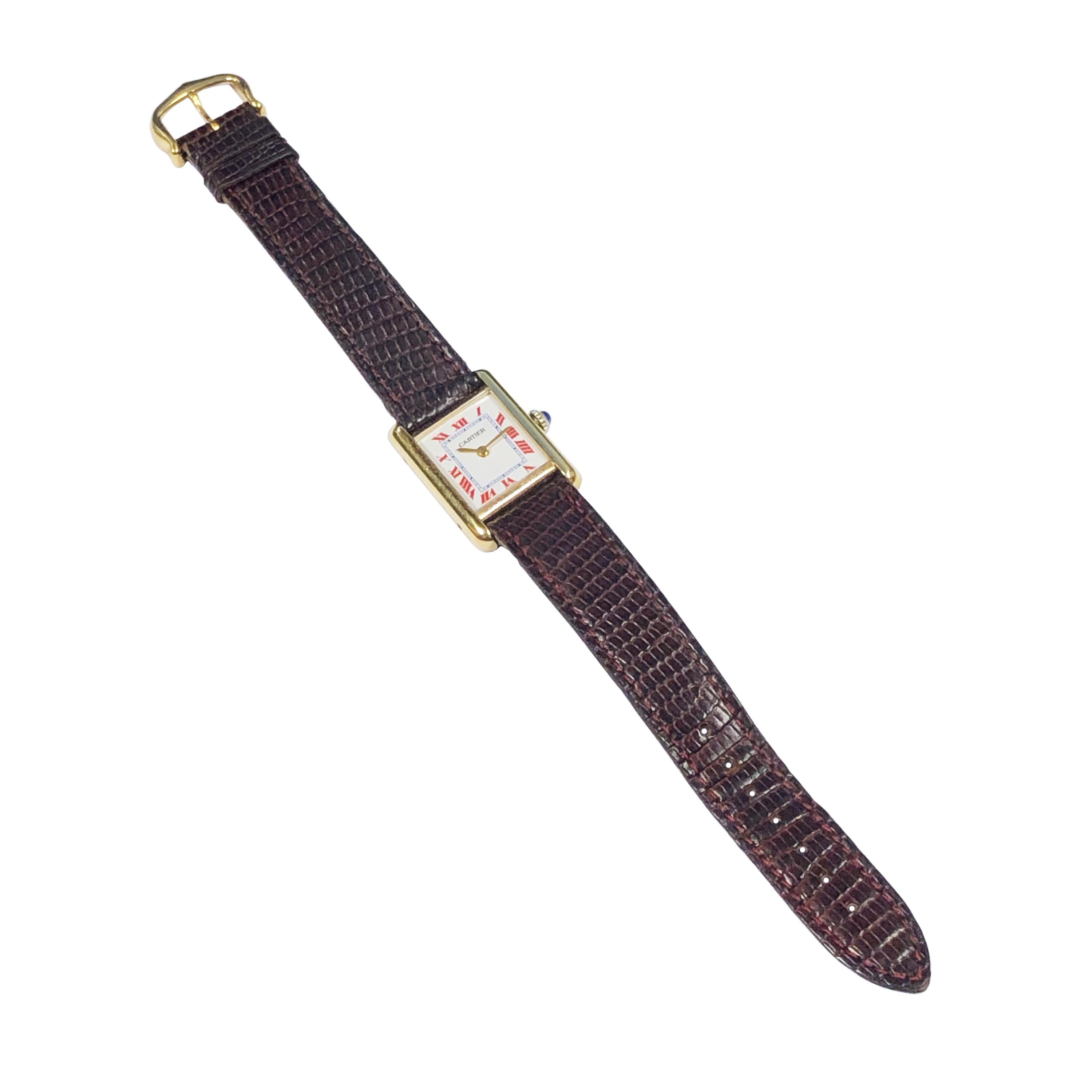 Cartier Classic Tank Vermeil Ladies Mechanical Wristwatch 1