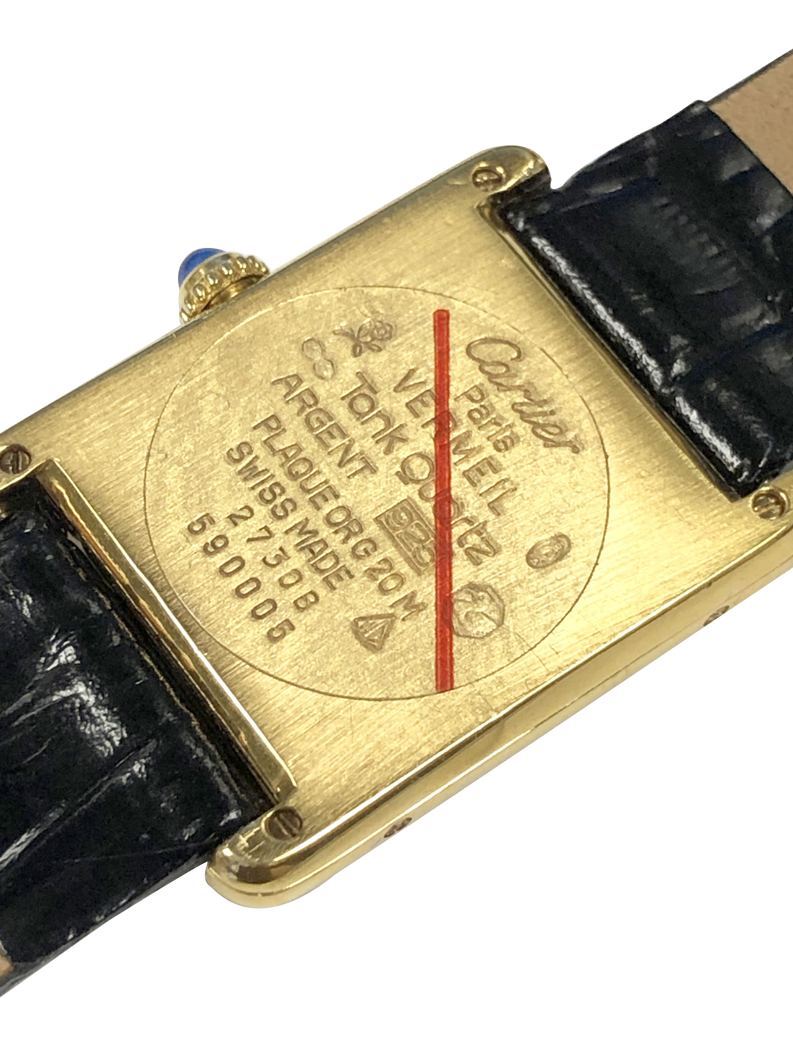 cartier tank vermeil watch