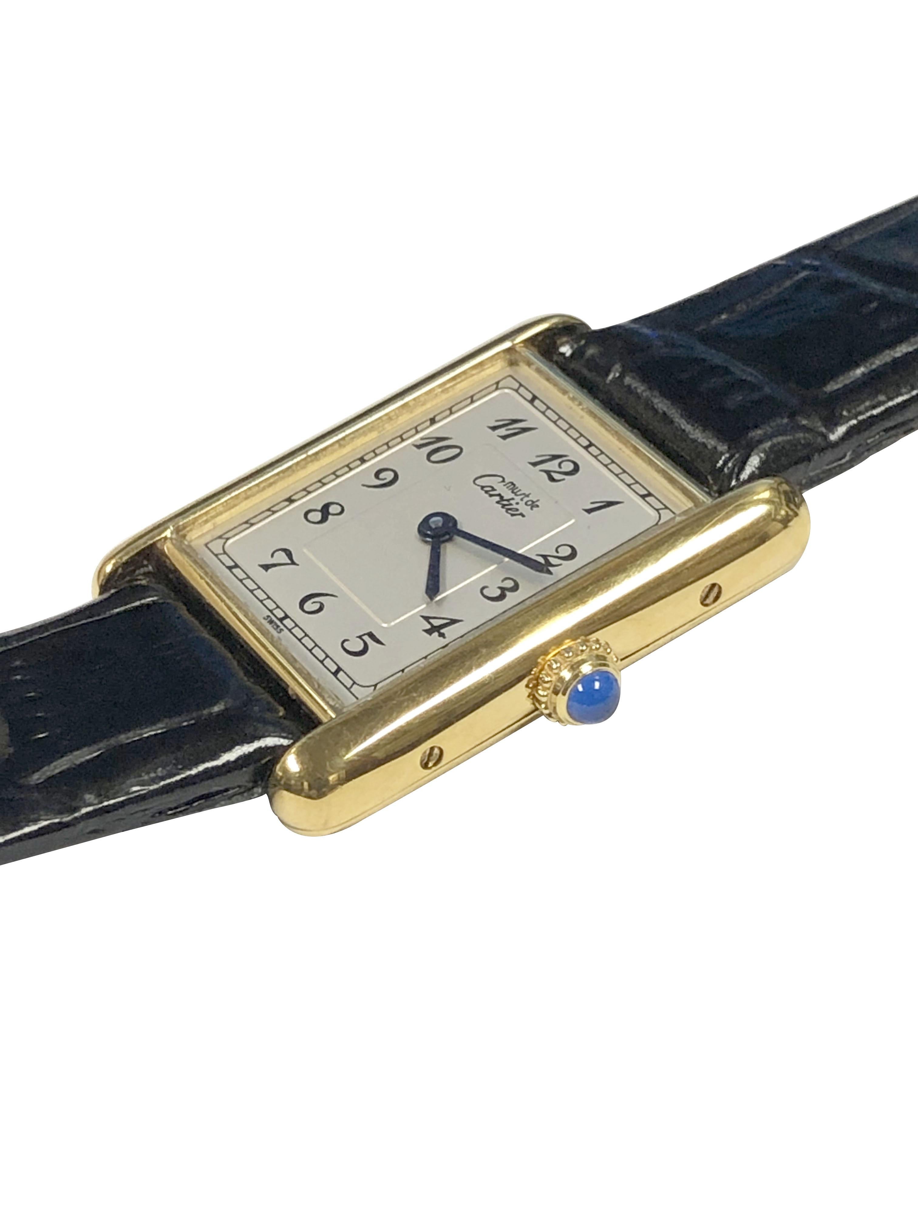 Cartier Classic Tank Vermeil Mid Size Quartz Wrist Watch at 1stDibs ...