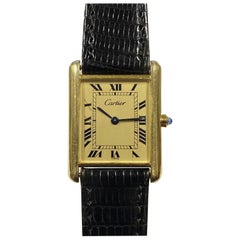 Cartier Classic Tank Vermeil Mid Size Quartz Wristwatch