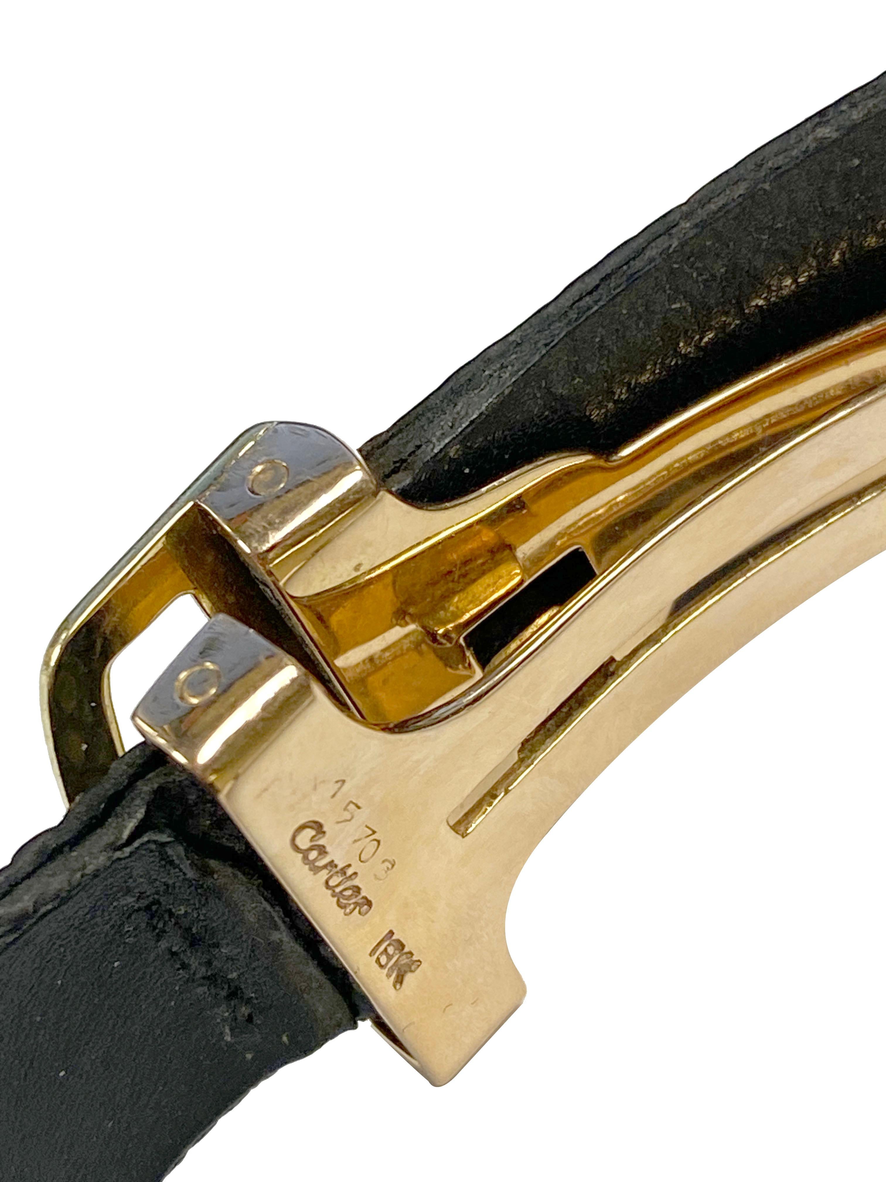 Cartier Klassische Herrenarmbanduhr Tank Vintage 1970 Gelbgold Handaufzug 1