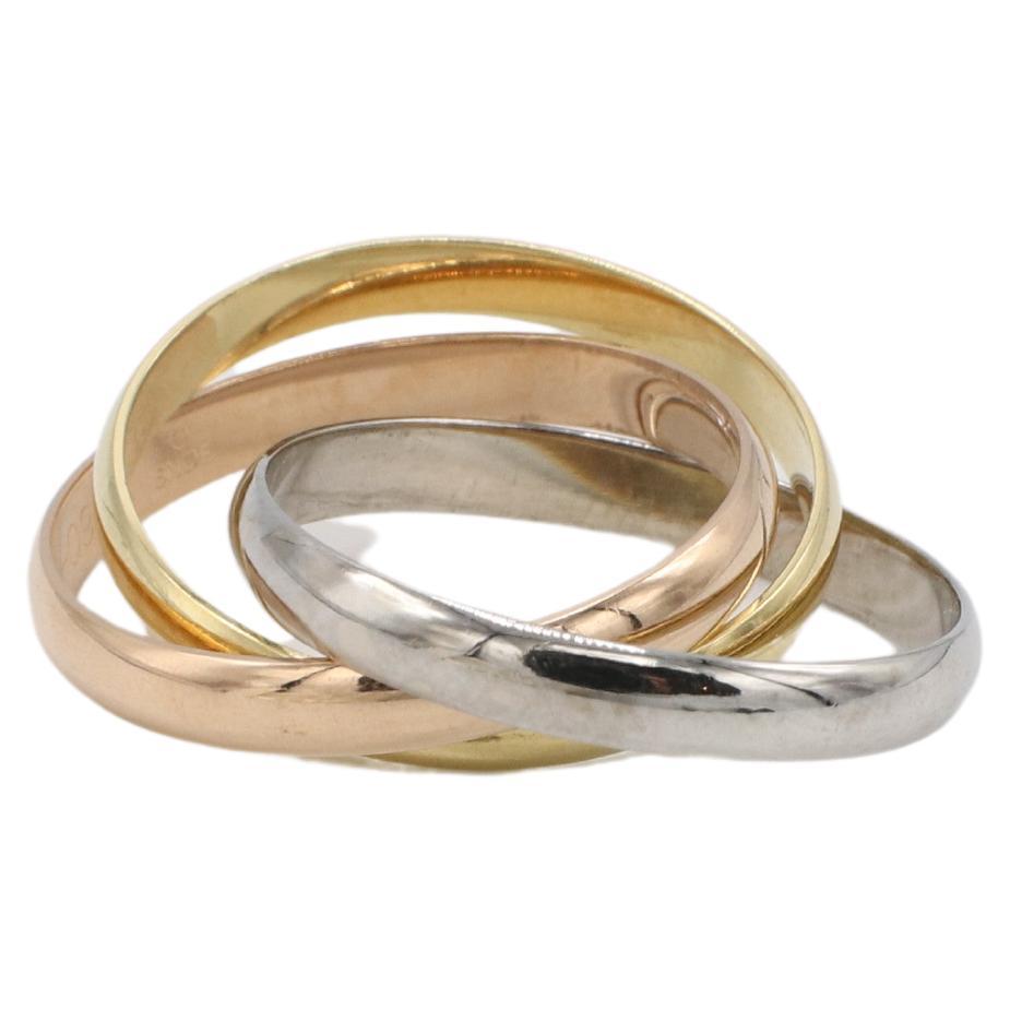 Cartier Classic Tri-Color Trinity Rolling Band Ring Box & Papiere im Zustand „Hervorragend“ im Angebot in  Baltimore, MD