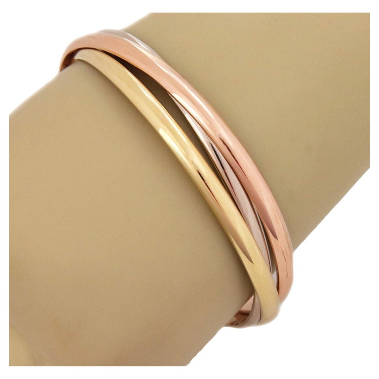 3 or 5-Loop Three-color Interlocking Bangle Bracelet 3-Loop / Small