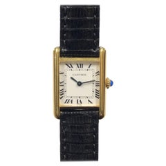 Retro Cartier Classic Vermeil Ladies Mechanical Tank Wrist Watch