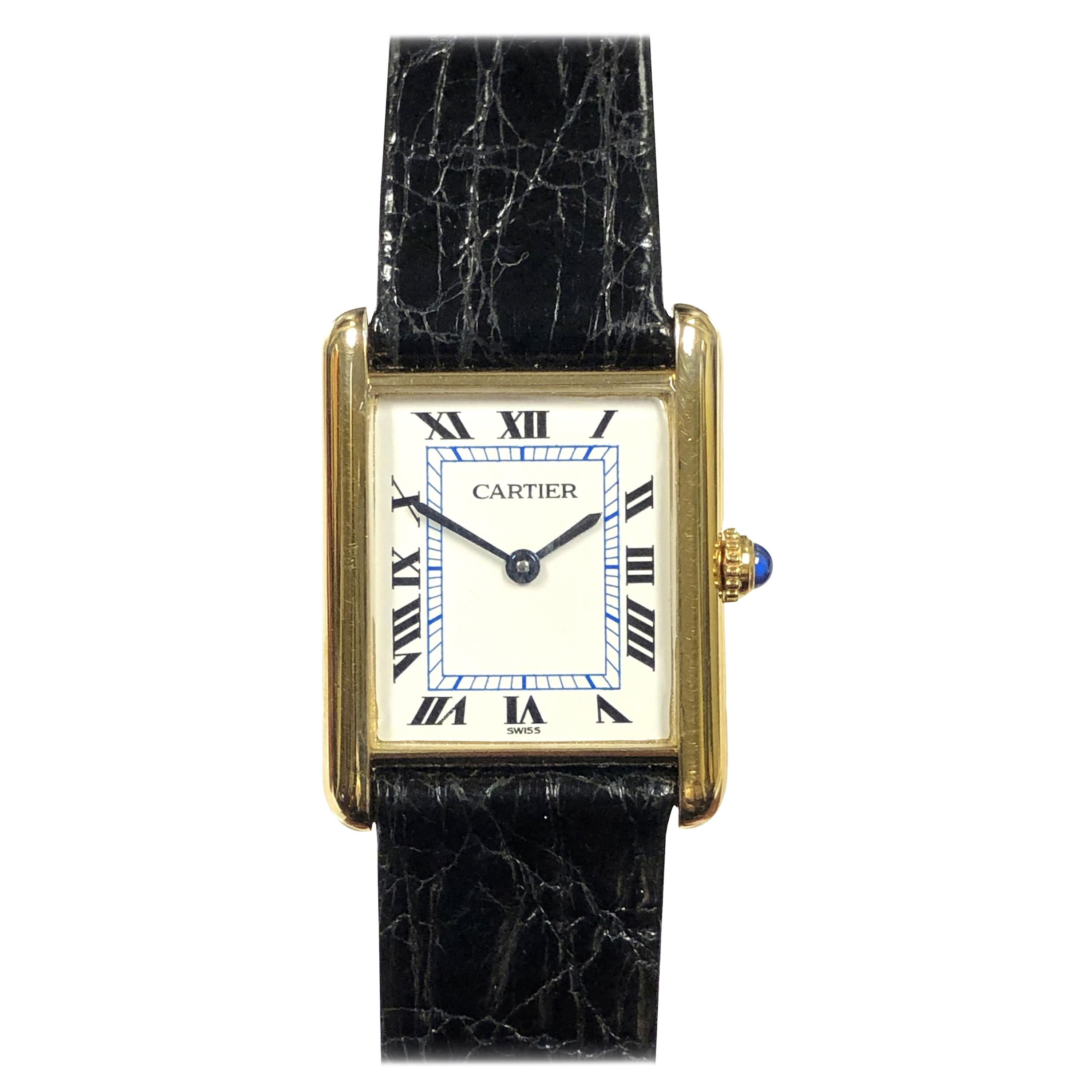 Cartier Classic Vermeil Quartz Tank Wristwatch