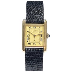 Cartier Classic Vermeil Tank Ladies Mechanical Wristwatch