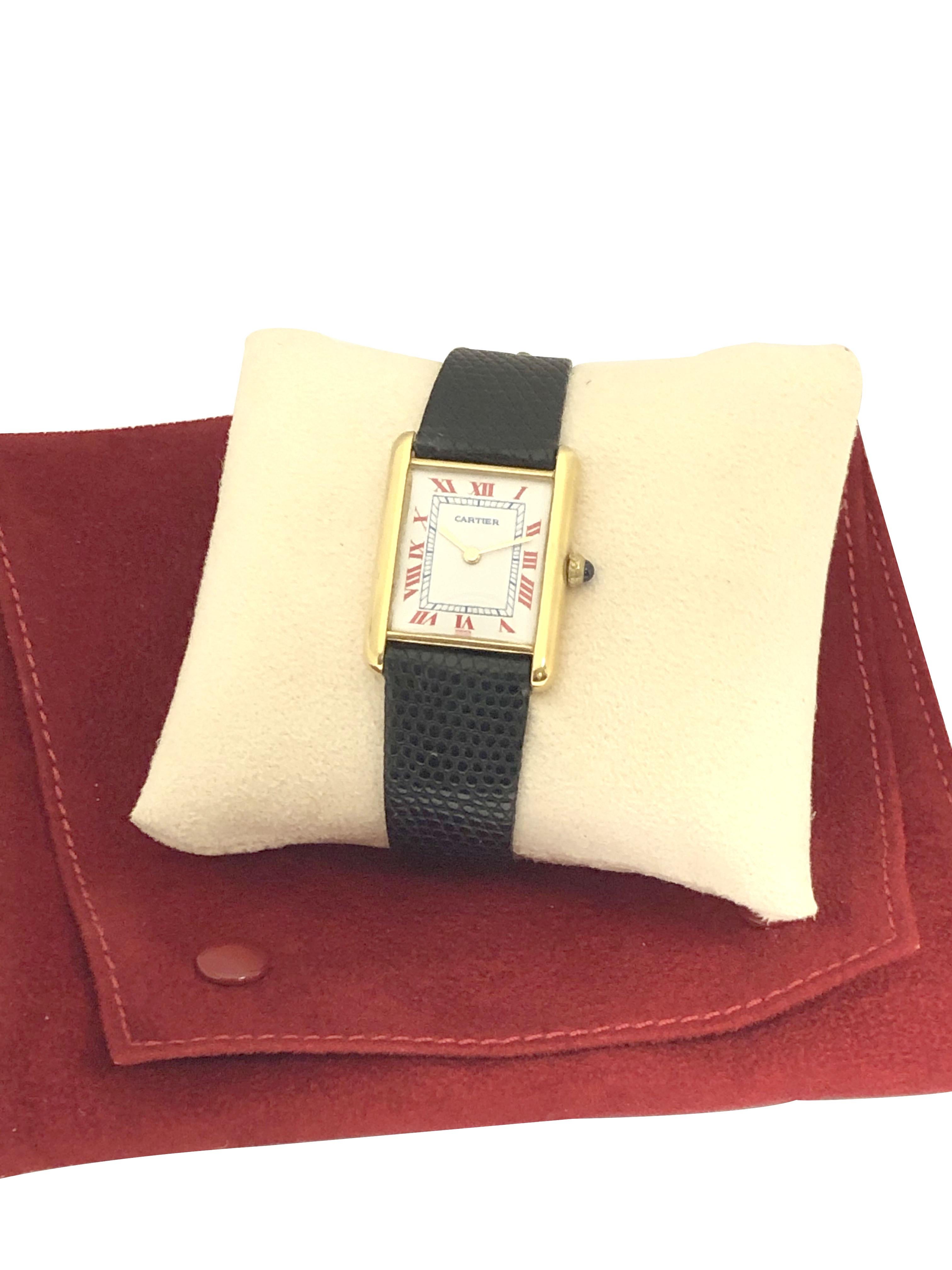 Cartier Classic Vermeil Tank Quartz Wristwatch 1